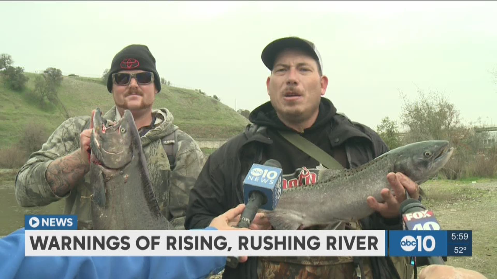 Nimbus Dam is a popular fishing spot along the American River. (Dec. 13, 2016)