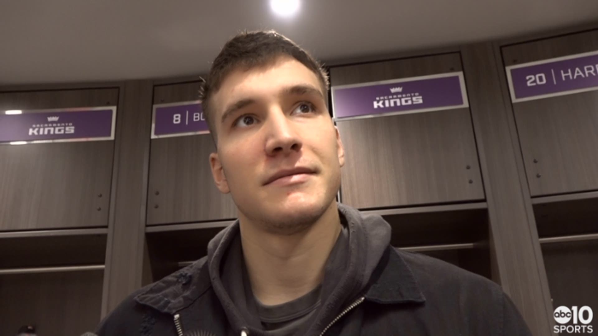 Kings guard Bogdan Bogdanovic talks about scoring his career-high 26 points but the game resulting in a loss to the Clippers, his coach wanting to play him more at point guard and the team's trouble with defending the opposition.