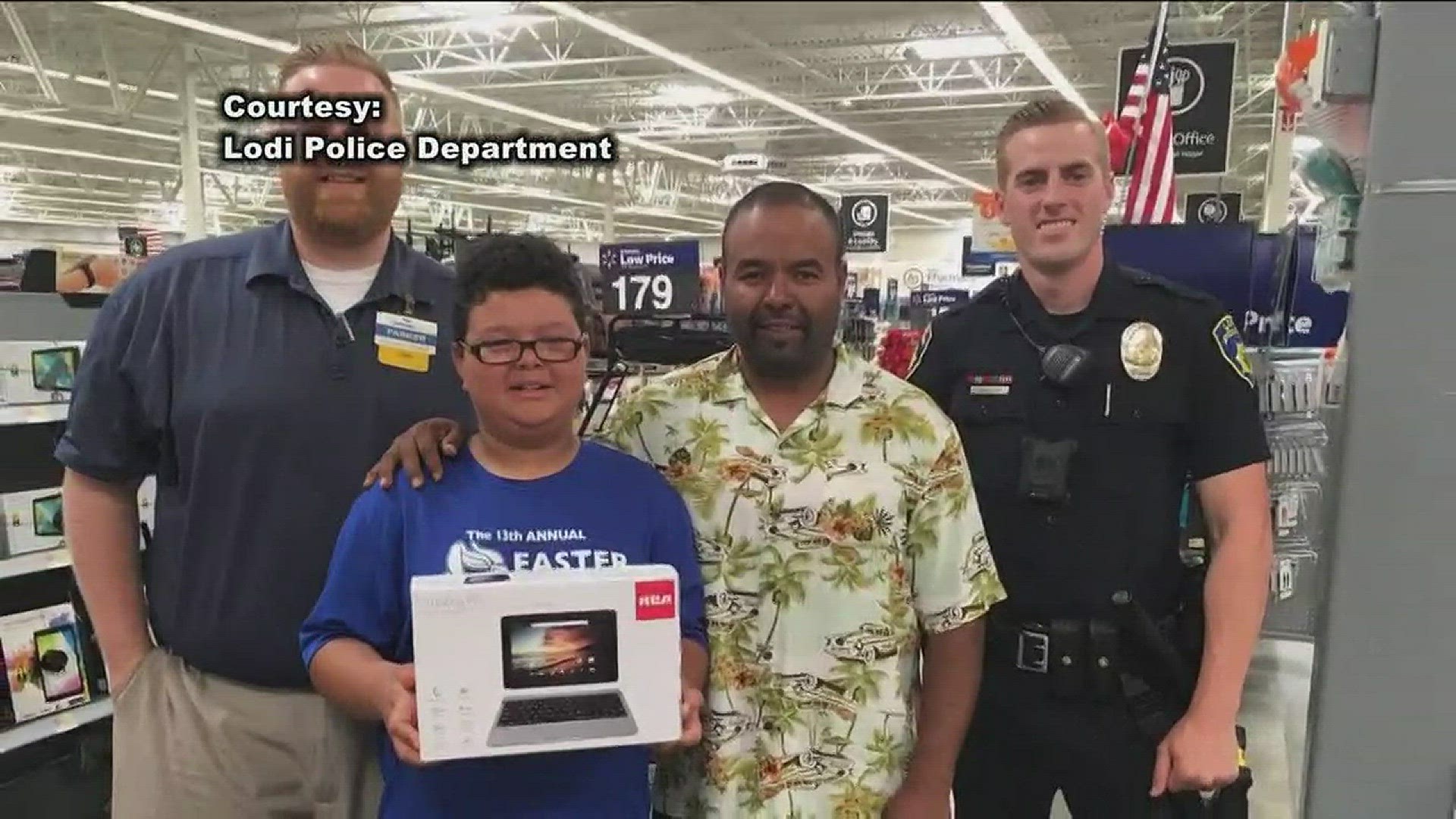 After one teen's house was broken into in Lodi, police and the Lodi Walmart decided to help him replace it -- for free.