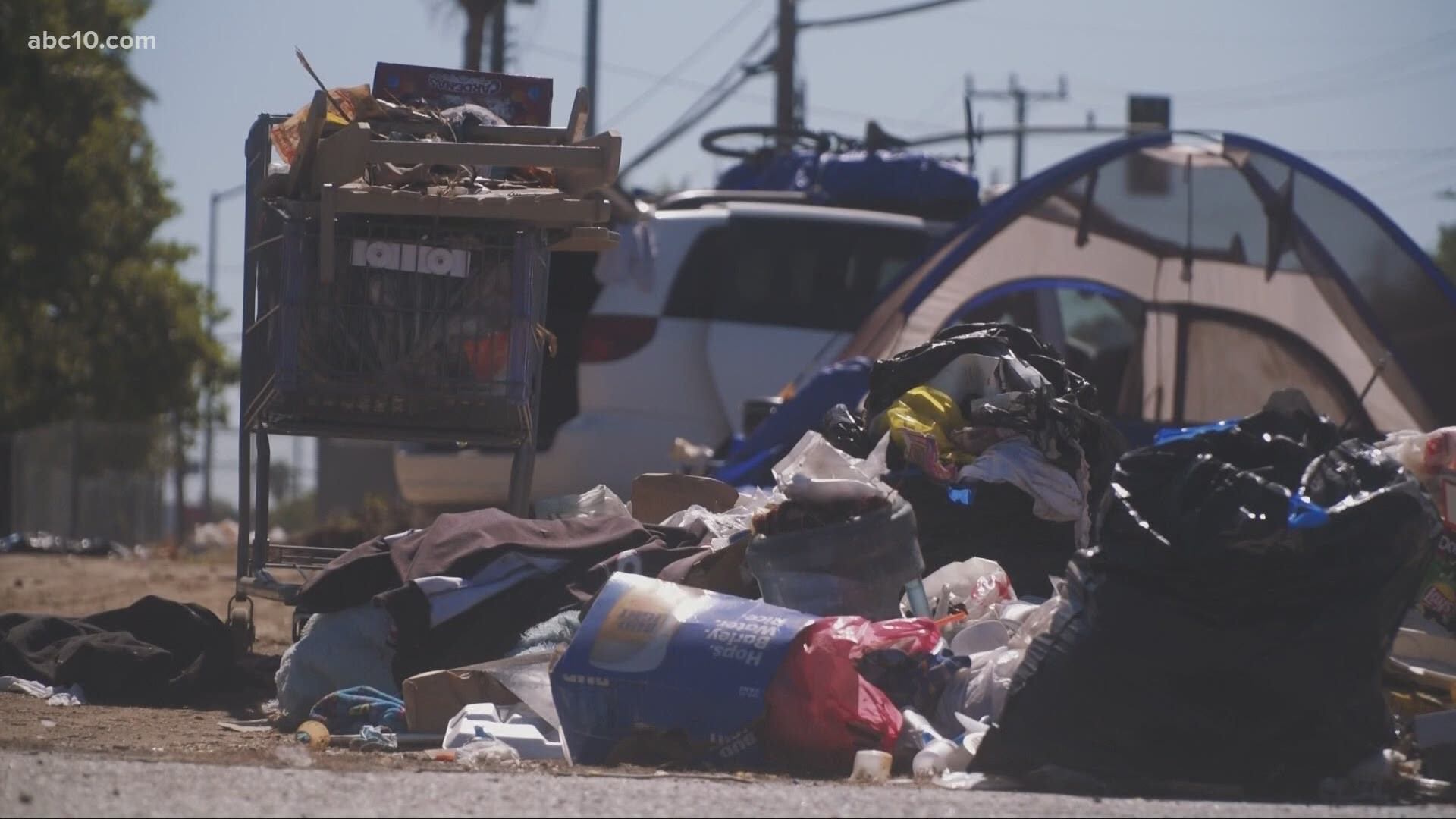 Dozens of people in a homeless camp on Stockton Blvd. in Sacramento could be evicted today.