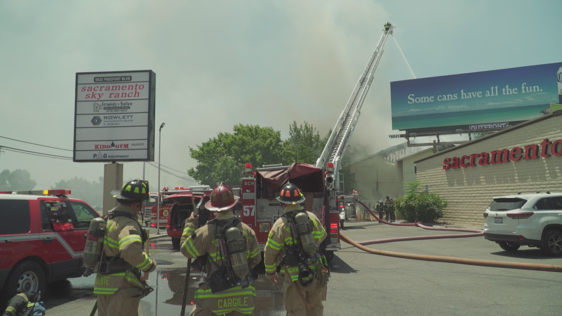 Fire on Freeport Boulevard in Sacramento