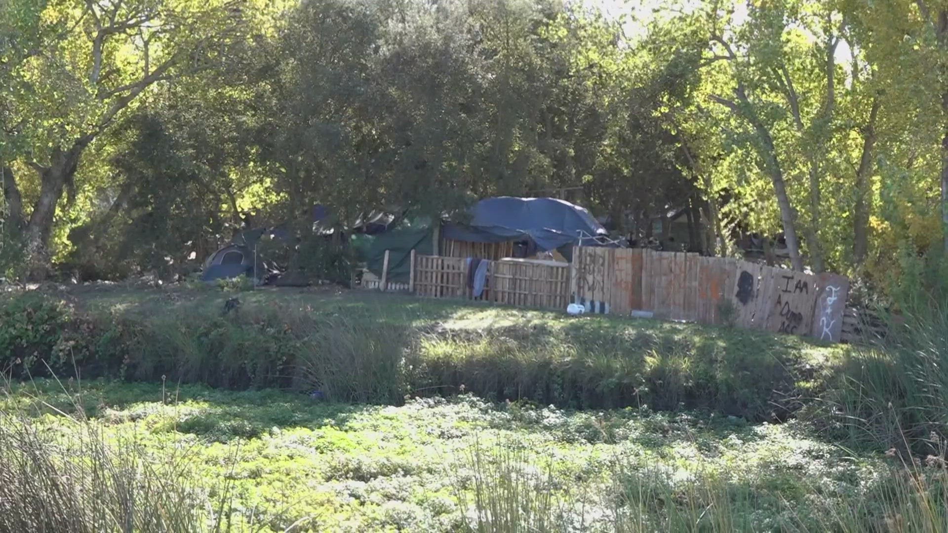 According to the California State Lands Commission, cleanups at the encampment off Trinity Parkway have cost the state nearly $86,000 in the past year.