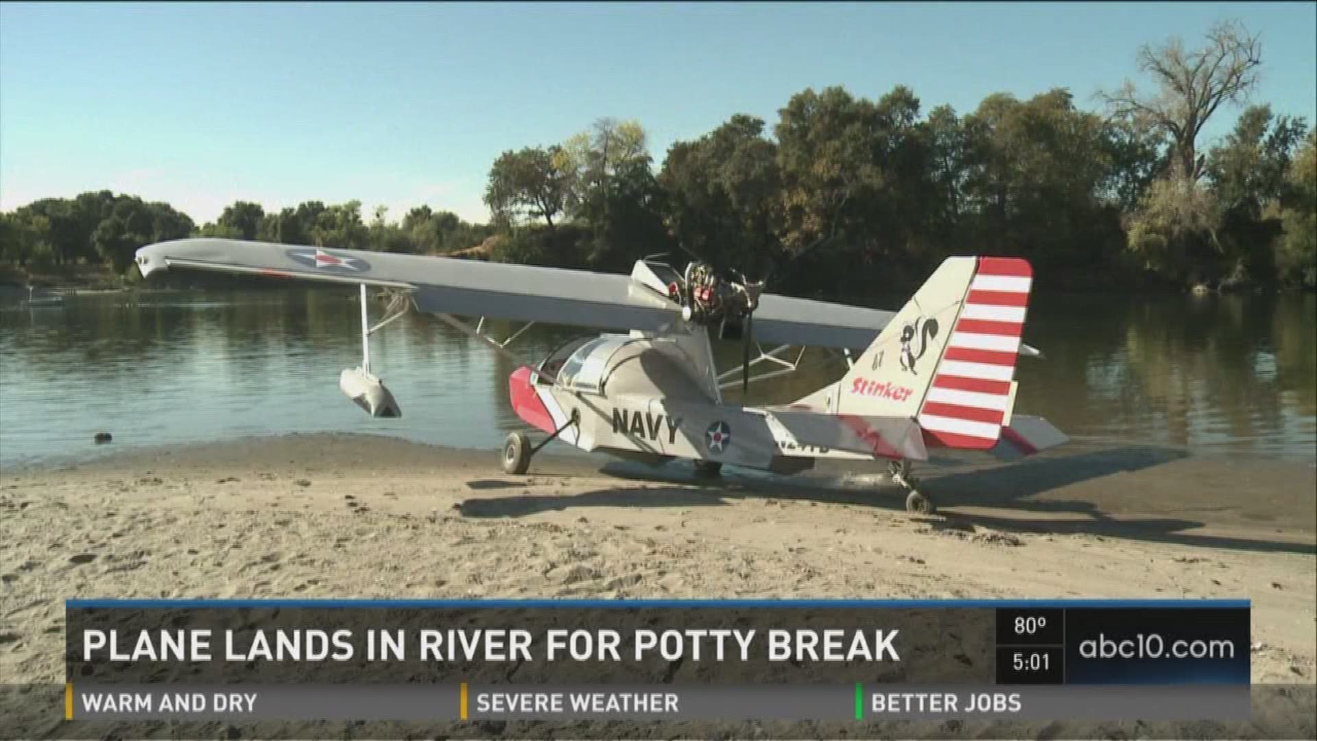 Imagine you're out on the river for a nice relaxing day and a plane lands right next to your boat. It happened this afternoon at Sacramento's discovery park. Oct. 26, 2015