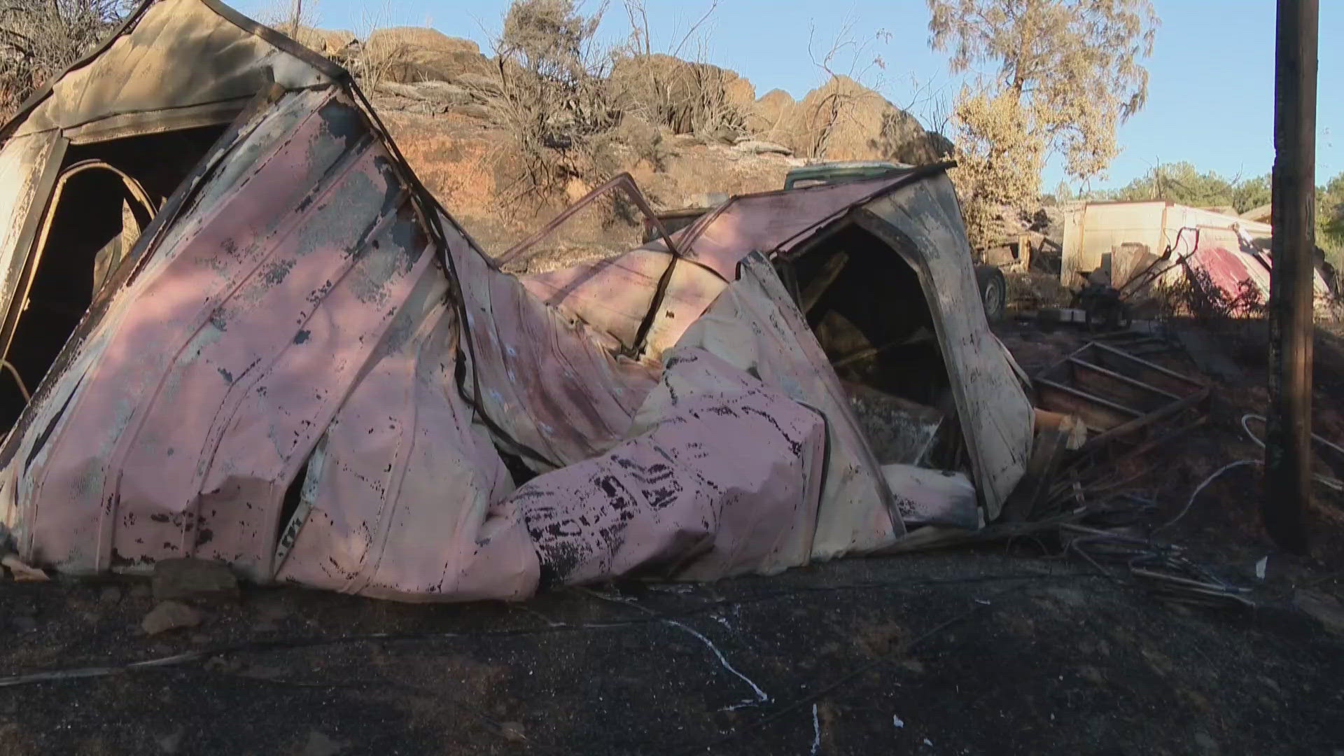 The fire started Tuesday afternoon and destroyed a modular home.