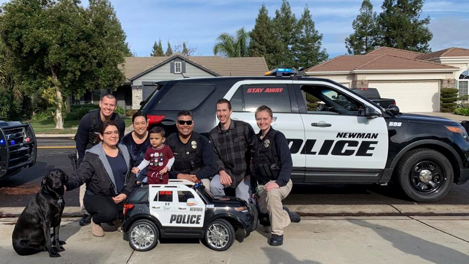 Fallen Newman Police Corporal Ronil Singh's son received a special Christmas gift Thursday morning from the Newman Police Officers Association.