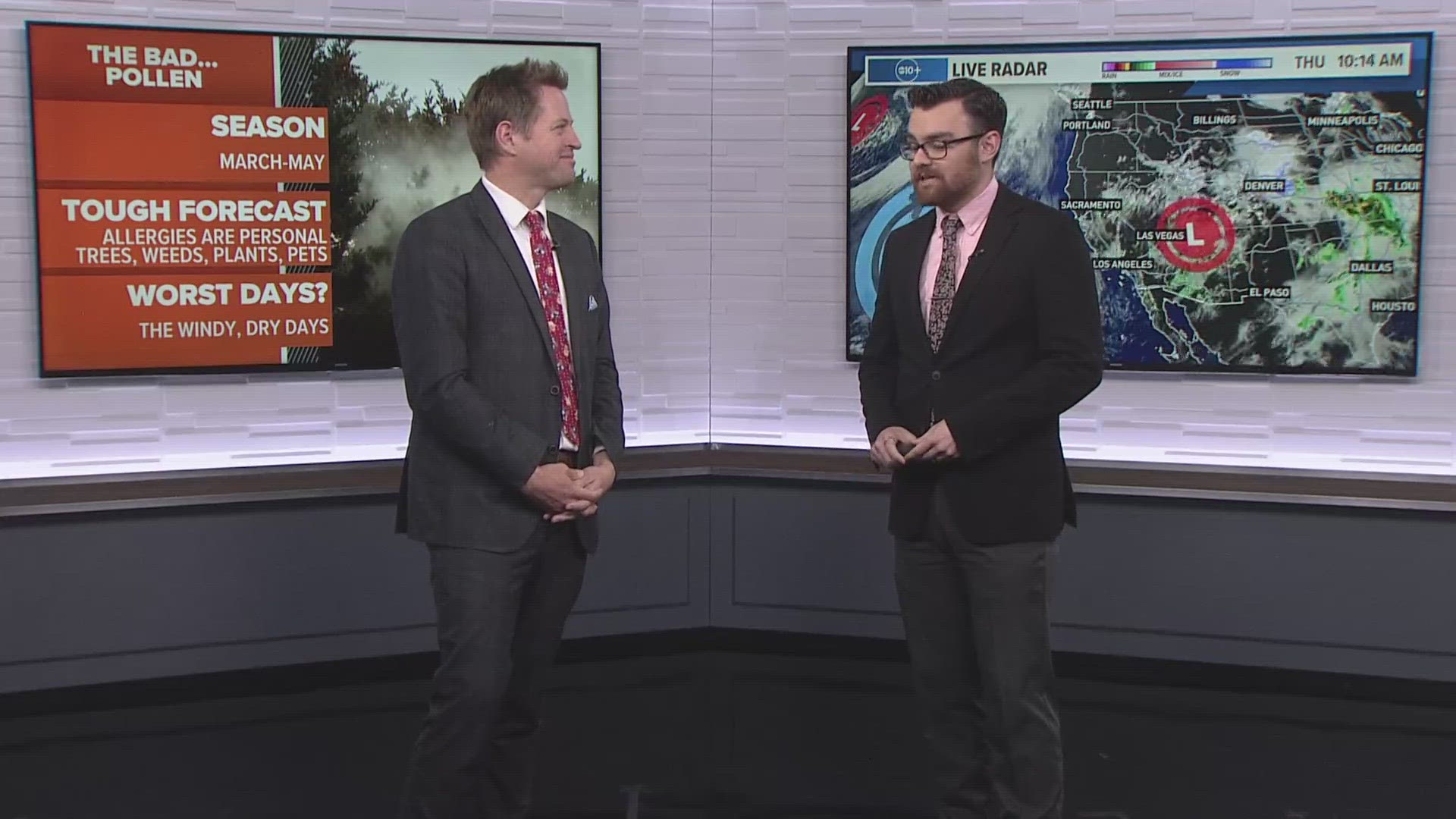 ABC10 meteorologists Rob Carlmark and Brenden Mincheff breakdown the forecast for wildflower blooms and allergy season.