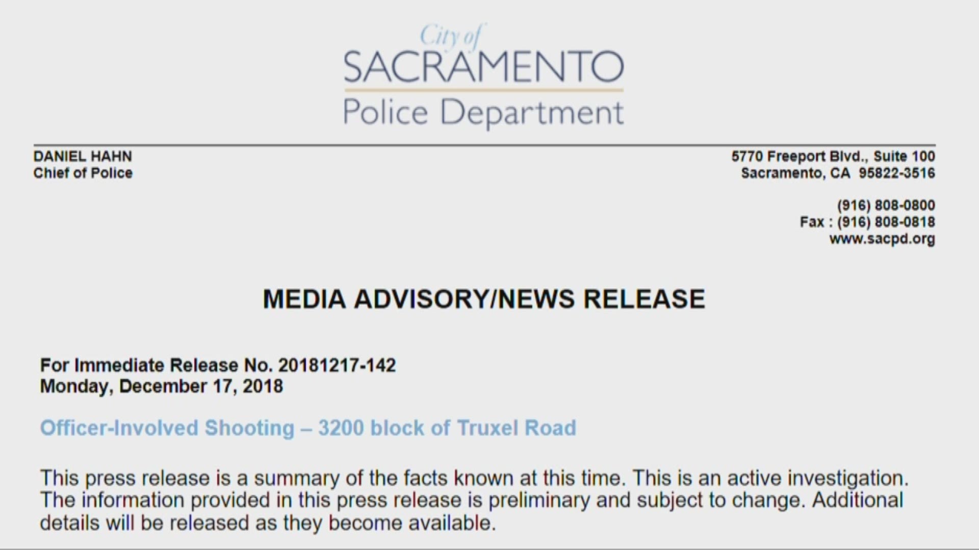 The shooting happened in the parking lot of Food Maxx in the 3200 block of Truxel Road, according to the Sacramento Police Department.