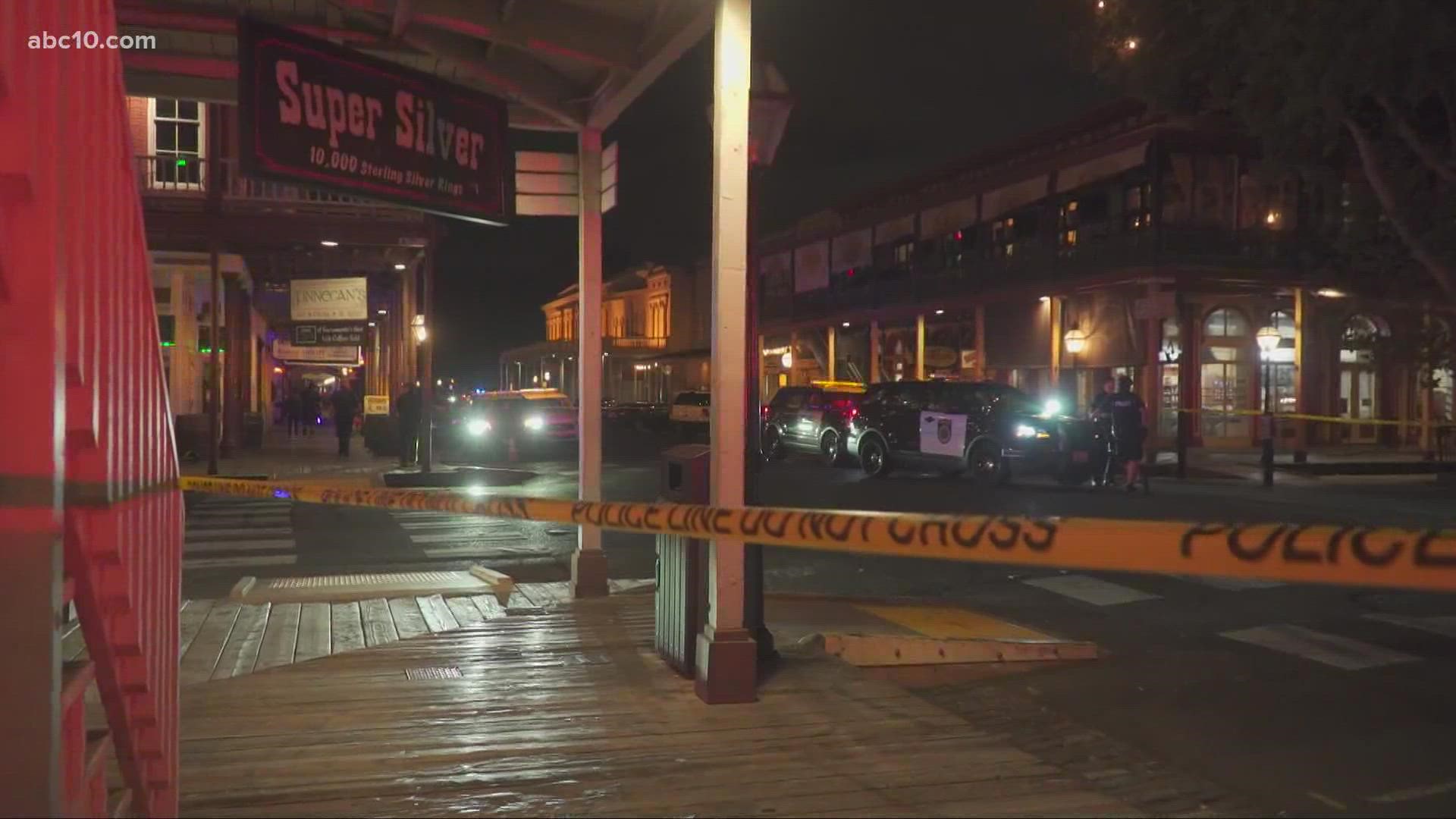 ABC10's Zach Fuentes at the scene of a shooting that happened in Old Sacramento on Sept. 27, 2021. Editor's note: the video originally said fatal, it's been updated.