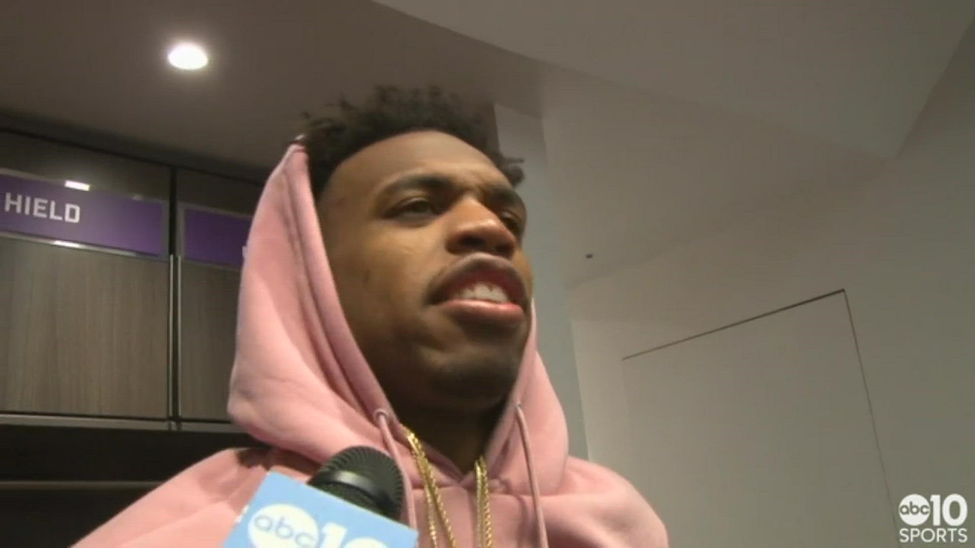 Kings guard Buddy Hield talks about Saturday's loss at home to the Los Angeles Lakers, losing two straight close games in Sacramento and his goal for his team the rest of the way.