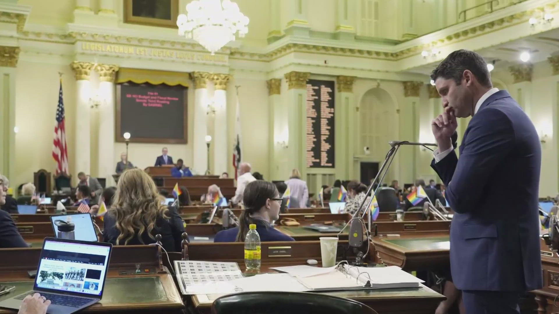 California lawmakers have approved a budget that slashes spending and temporarily raises taxes on businesses.