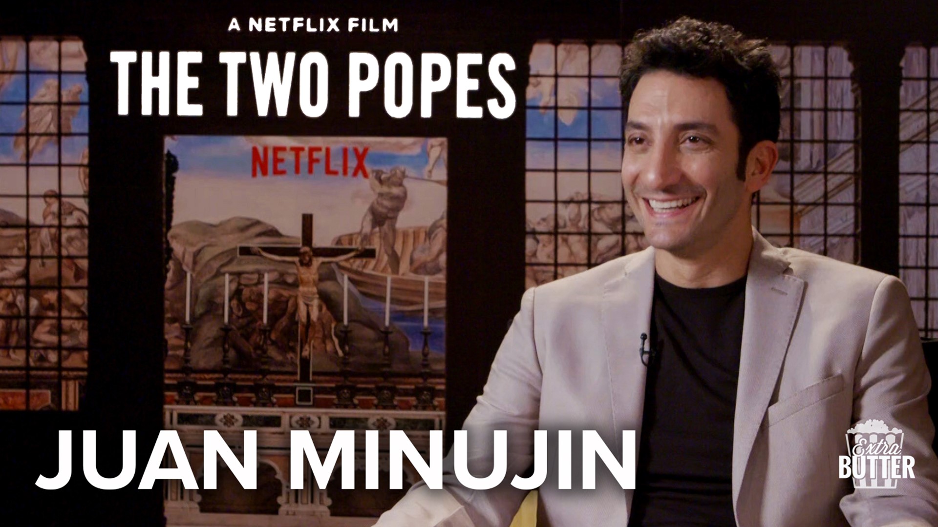 uan Minujín talks about playing Jorge Mario Bergoglio in the Netflix movie, 'The Two Popes.' Juan says he and Jonathan Pryce purposely did not compare notes.
