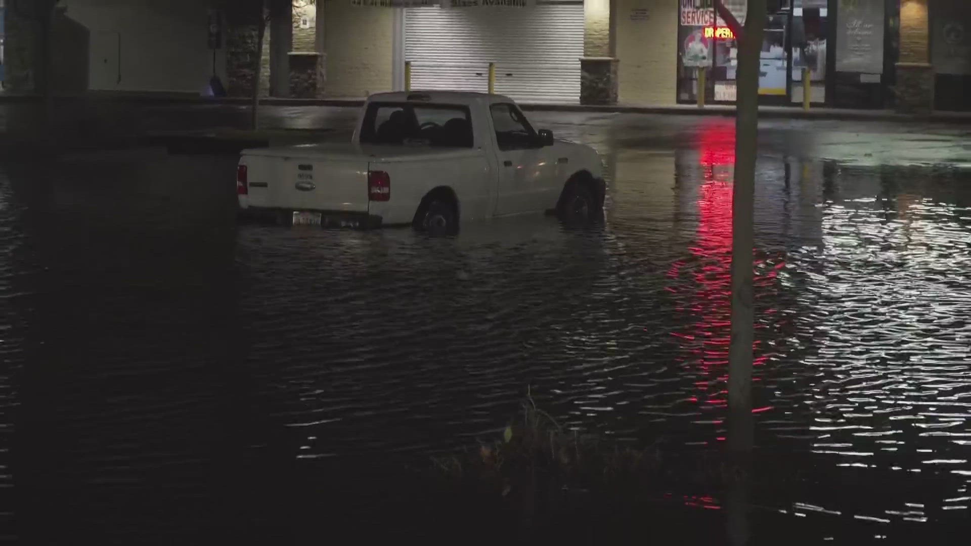 A strong storm brought localized flooding into parts of Sacramento Tuesday night, including impacts along the roadways.