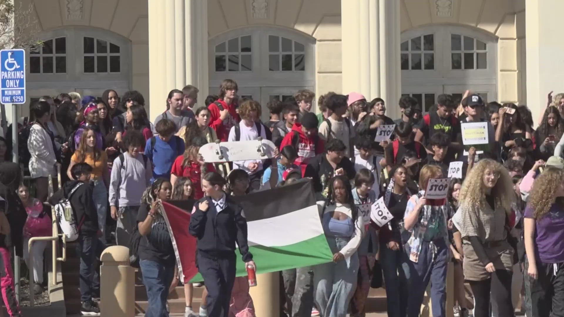 McClatchy High School students walk out of class in solidarity with Palestinians