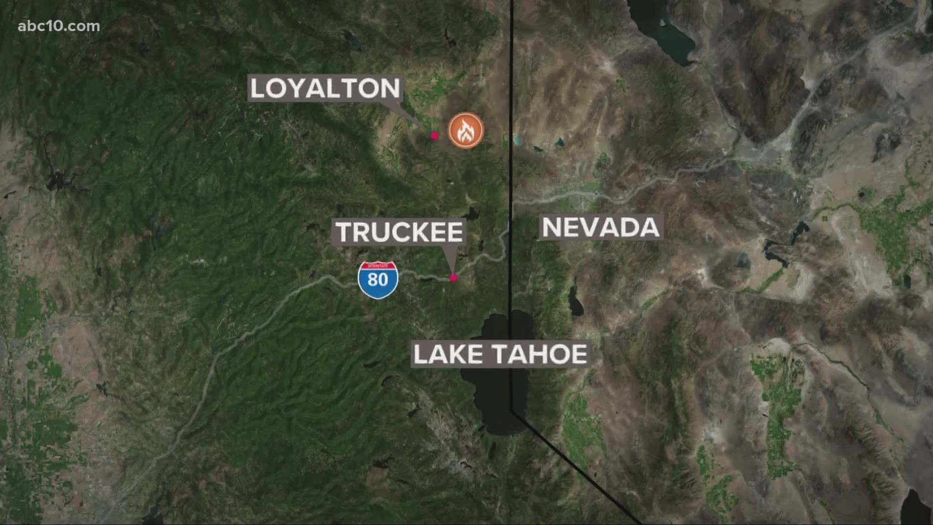 The so-called Loyalton Fire started east of Loyalton, CA and is burning north and east next to the areas of Beckworth Pass and Hallelujah Junction.