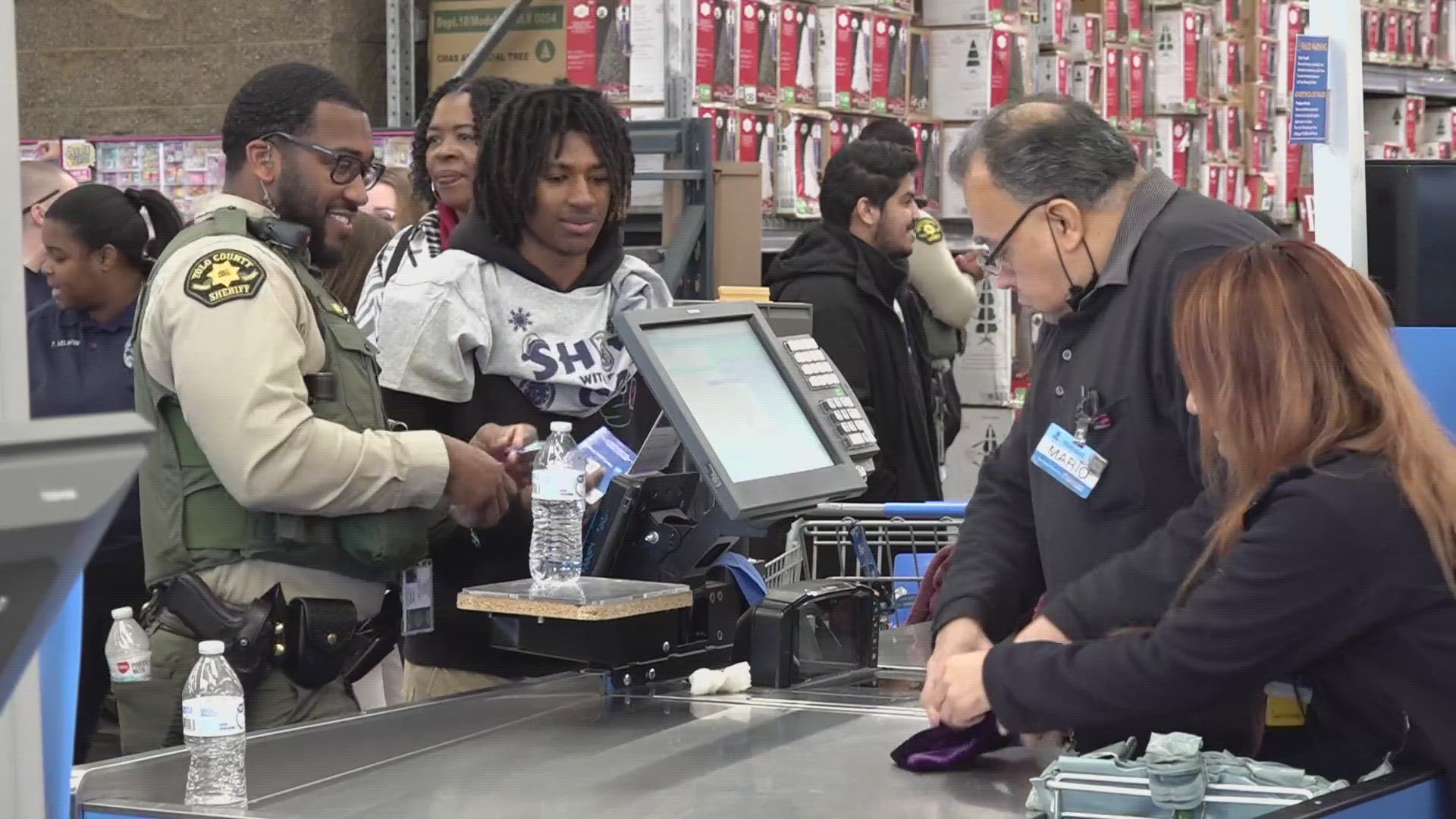 The West Sacramento Police Department teamed up with Walmart and other organizers for the 8th annual event, allowing kids to go on a $200 shopping spree.