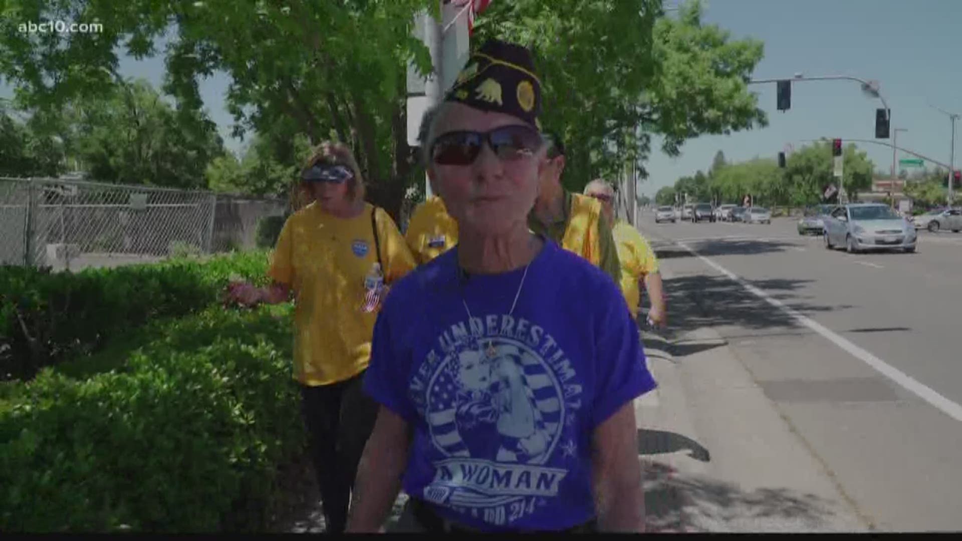 A woman shared her story of service during a walk on Memorial Day.