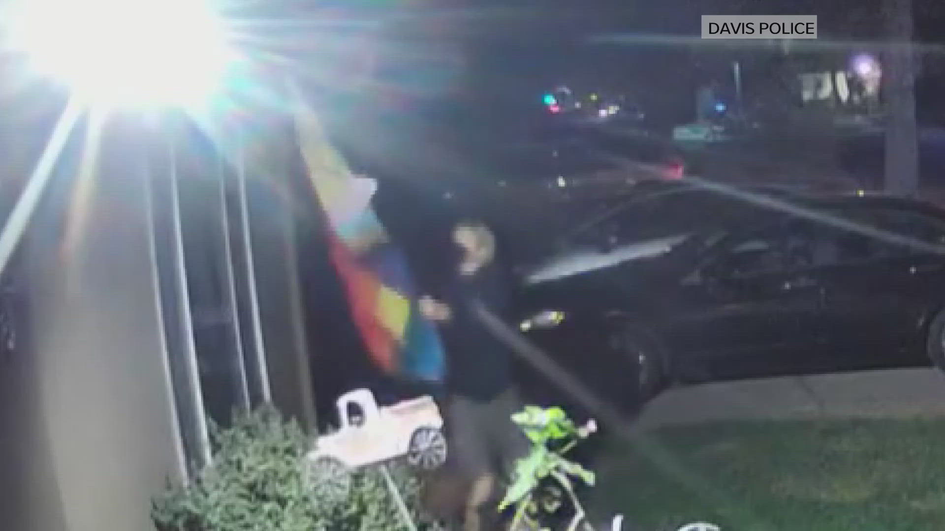 This is the second time this year someone has stolen a flag from the couple's yard.