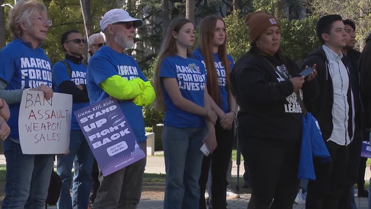Students rally in support of gun safety laws at California State Capitol