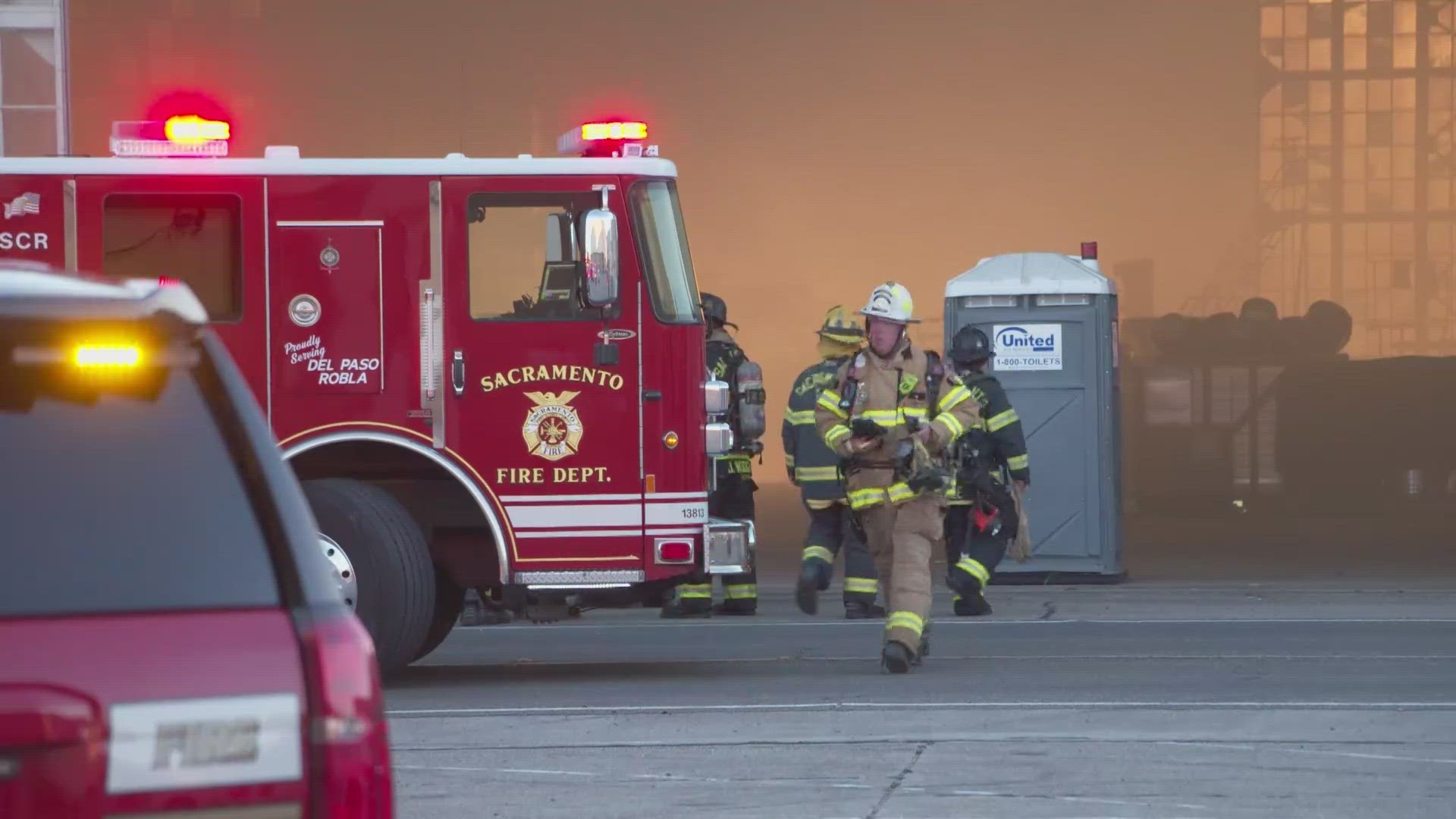 The fire was put out in an attic of a hanger and office space on Bailey Loop Friday, according to fire officials.