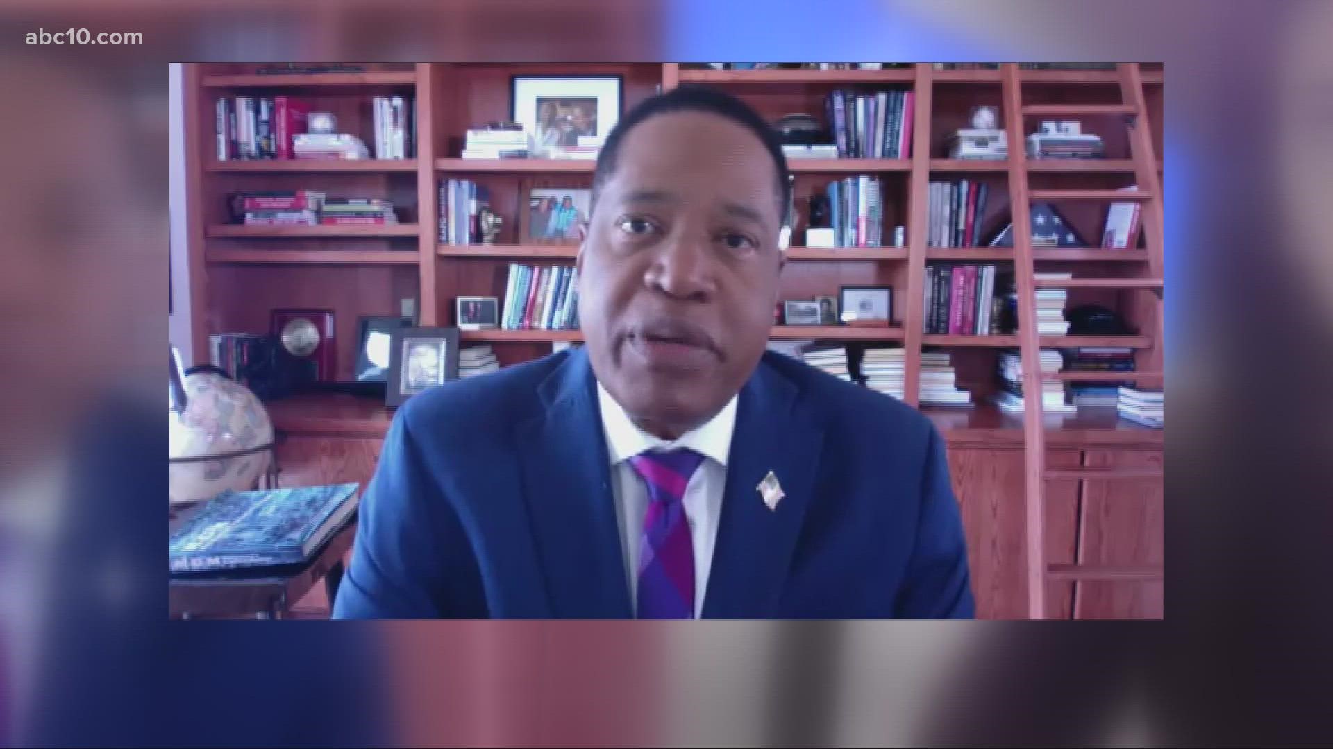 ABC10 political reporter Morgan Rynor asked gubernatorial candidate Larry Elder about accusations that he pointed a gun at his ex-wife in the past.