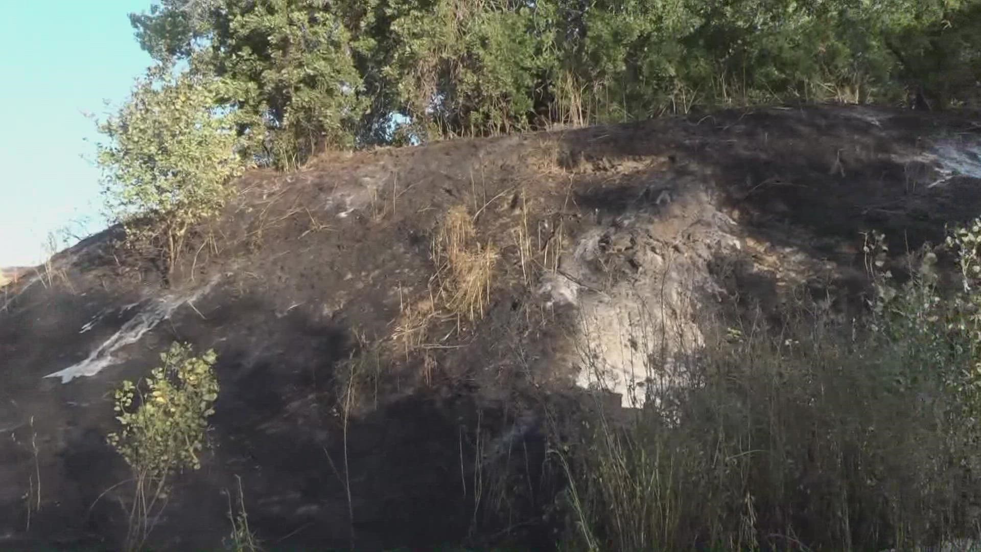 A vegetation fire broke out Wednesday near West Sacramento.