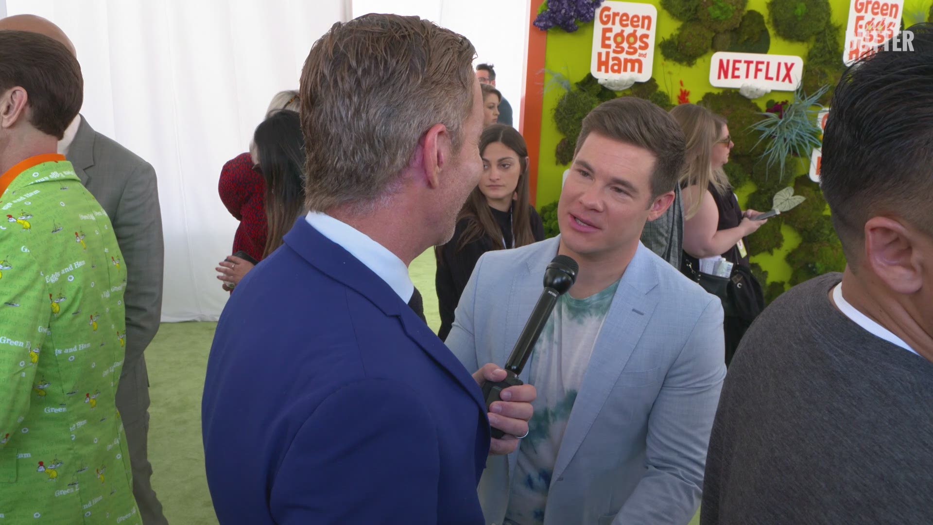 Adam DeVine talks about taking on the iconic role of Sam-I-Am in the new Netflix series 'Green Eggs and Ham.' Adam also talks with Mark S. Allen about his engagement
