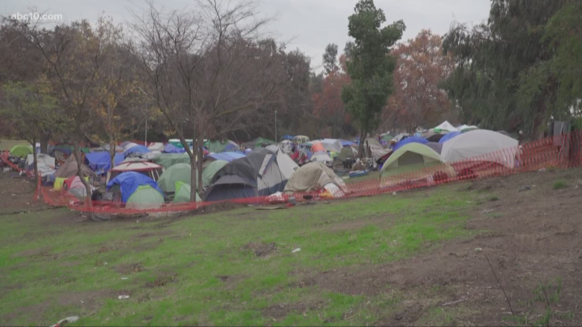 The City of Modesto says well over 400 people are living at Beard Brook Park since the city opened the temporary encampment in September. That includes roughly 250 tents.
