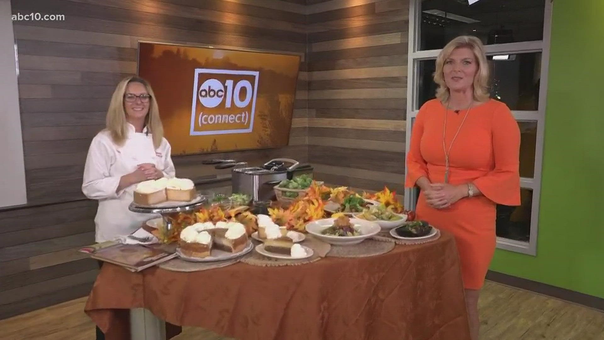 Paige Arnold, senior manager at The Cheesecake Factory in Roseville, shows how to make crispy Brussels sprouts, and talks about some new menu items the restaurant has rolled out for the fall.
