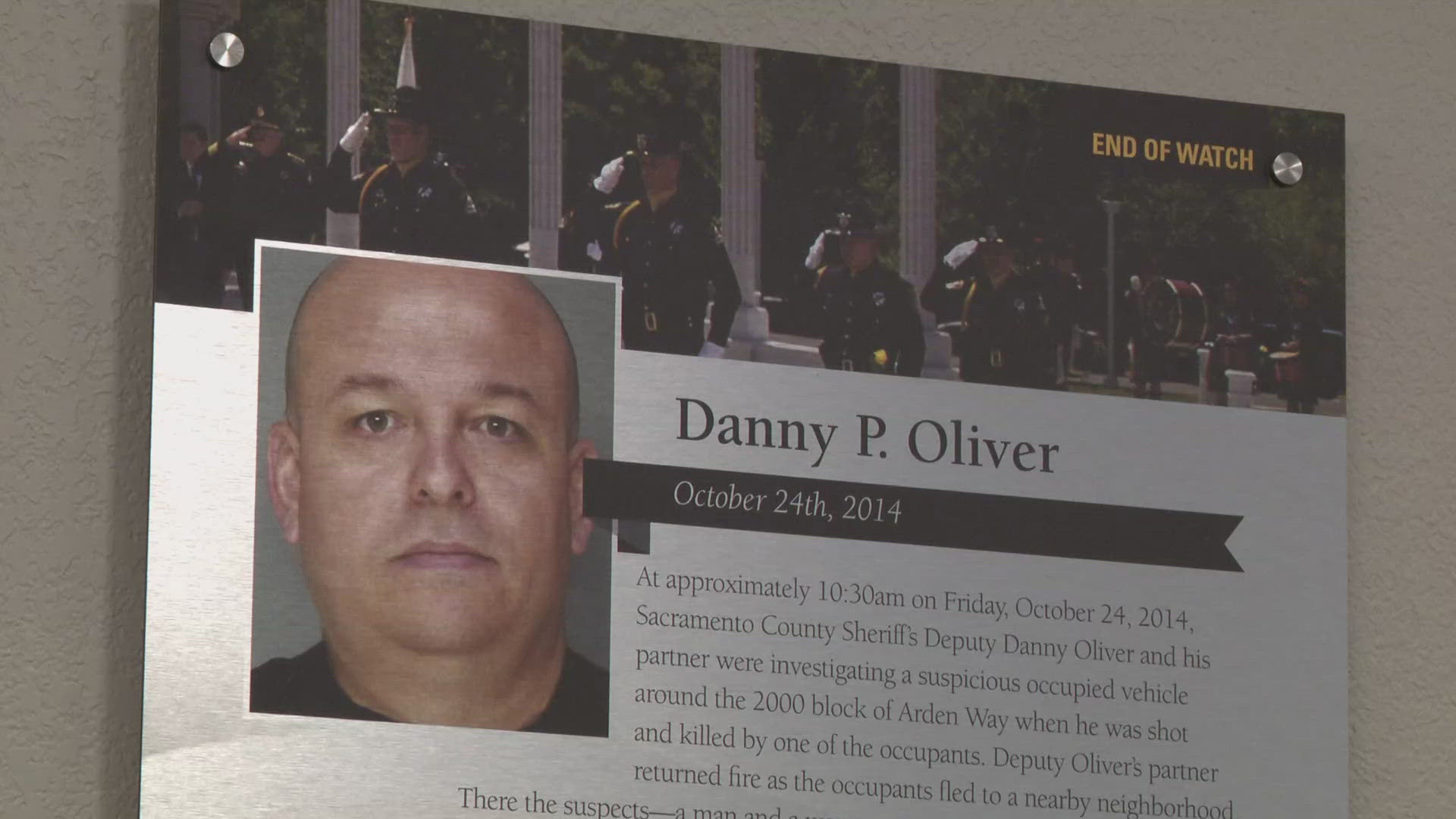 The dedication comes 10 years after deputy Danny Oliver was shot and killed on the job.