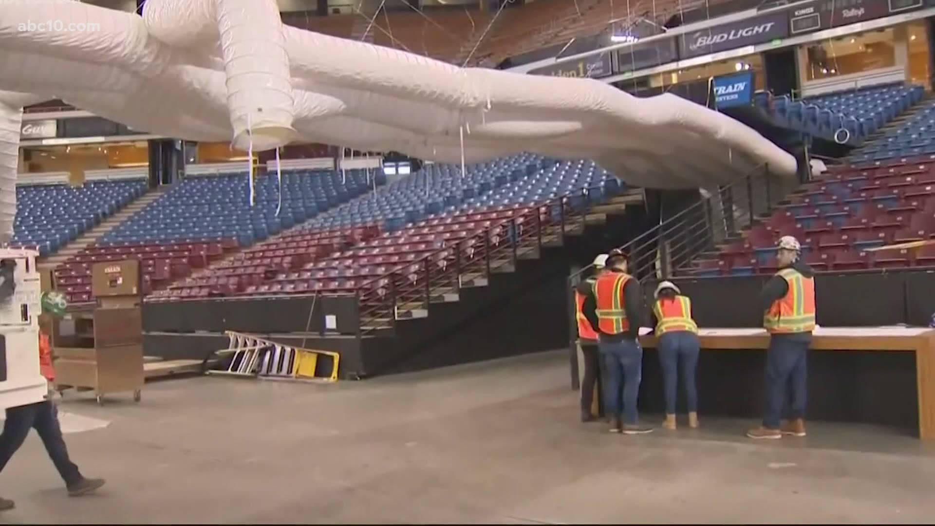 Sleep Train Arena prepares to open as a coronavirus surge facility