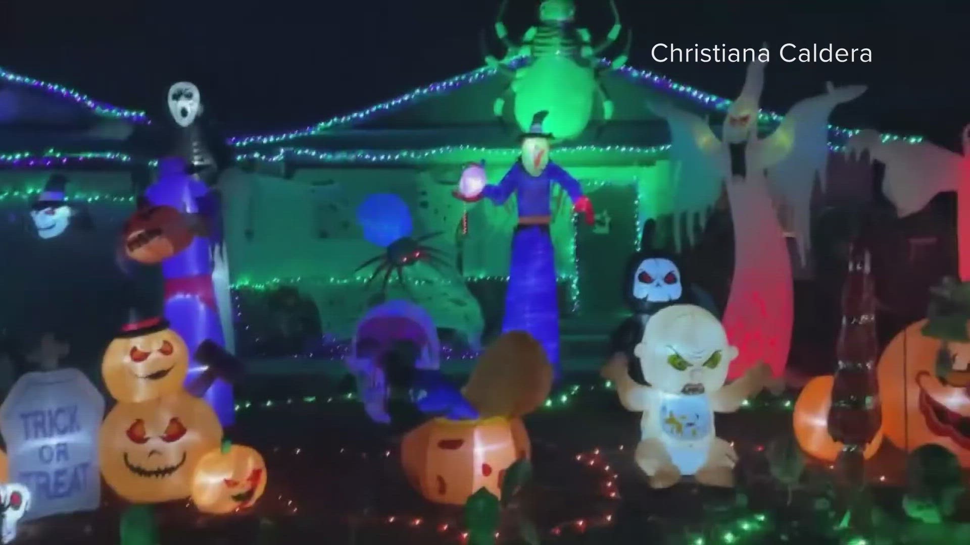 If you love Halloween, you'll love Christiana Caldera's home over in Modesto. She decked out her display this year to bring in the holiday.