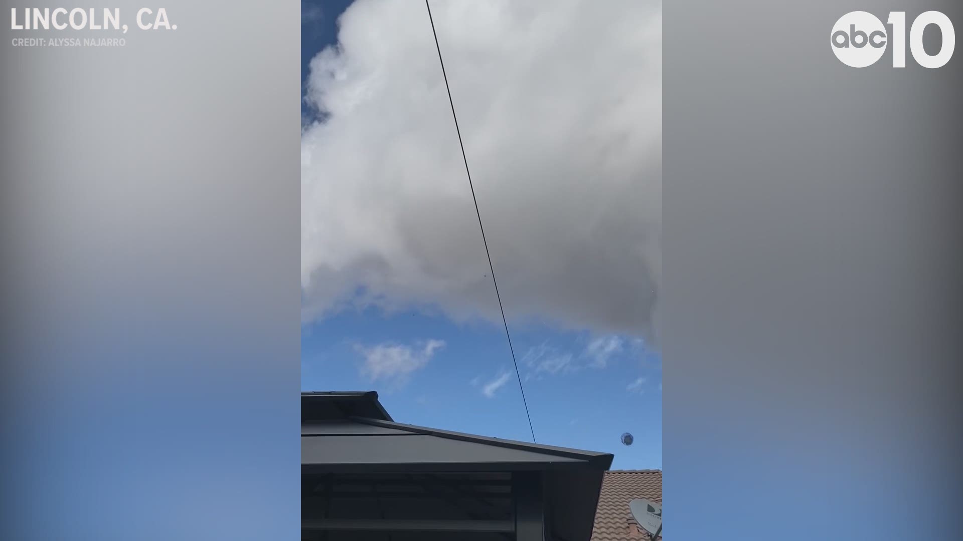 The Najarro family captured the wind picking up their neighbors' trampoline causing it to fly across the neighborhood Wednesday afternoon.