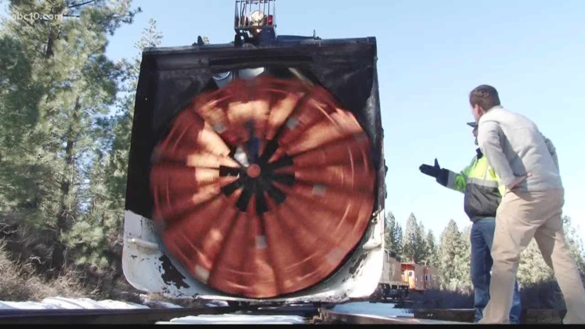 The Rotary snow plow plays a crucial part in removing snow in the Sierra. (April 2, 2018)