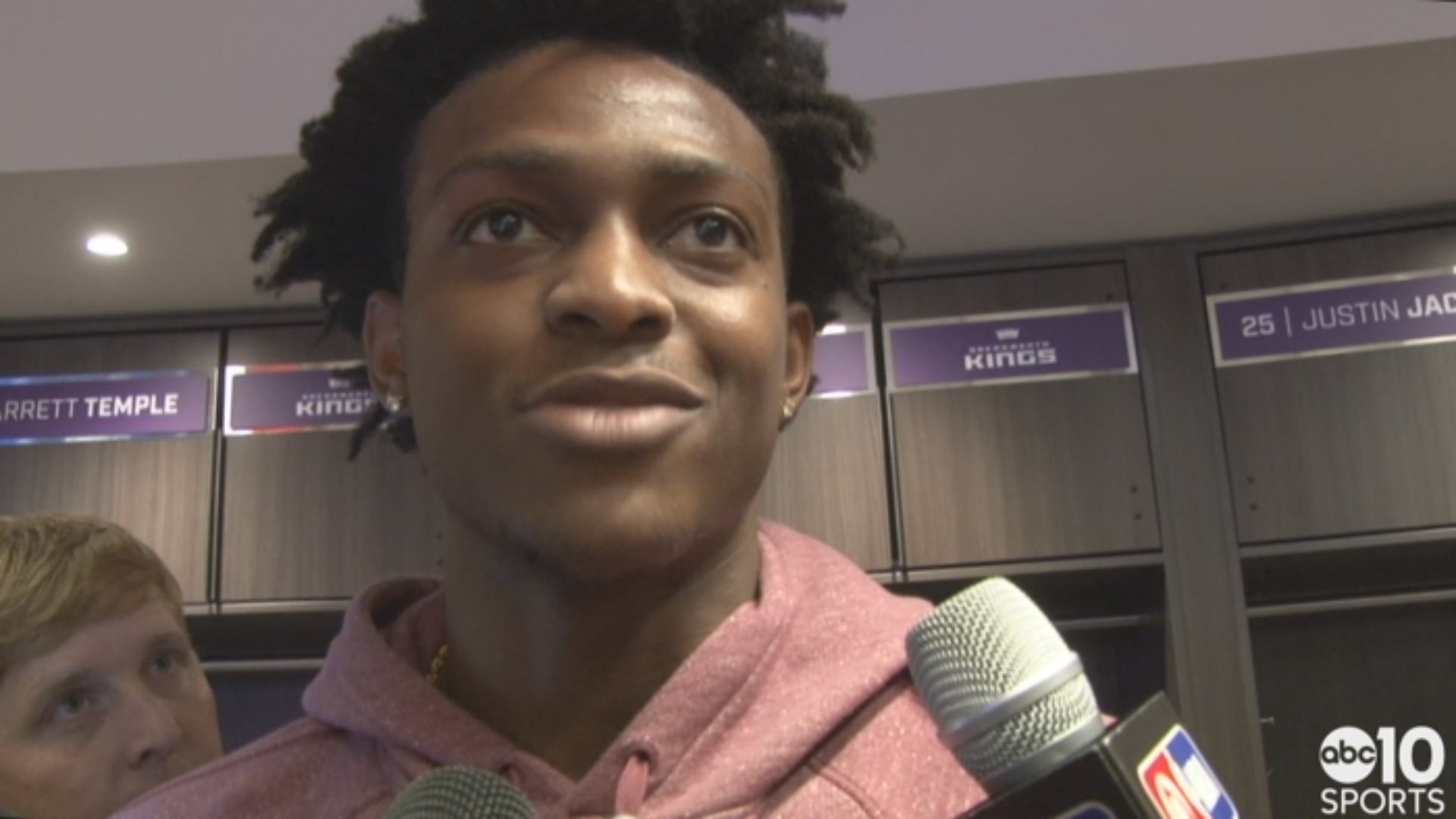 Kings rookie guard De'Aaron Fox discusses the team's win over the Nuggets on Saturday, the defense in the game and him being aggressive.