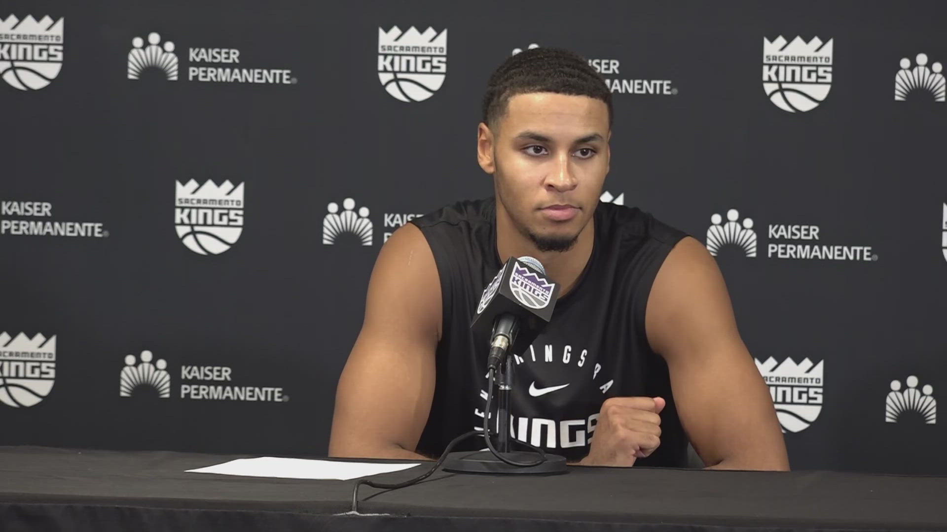 Sacramento Kings forward Keegan Murray talks about the win over the Phoenix Suns.