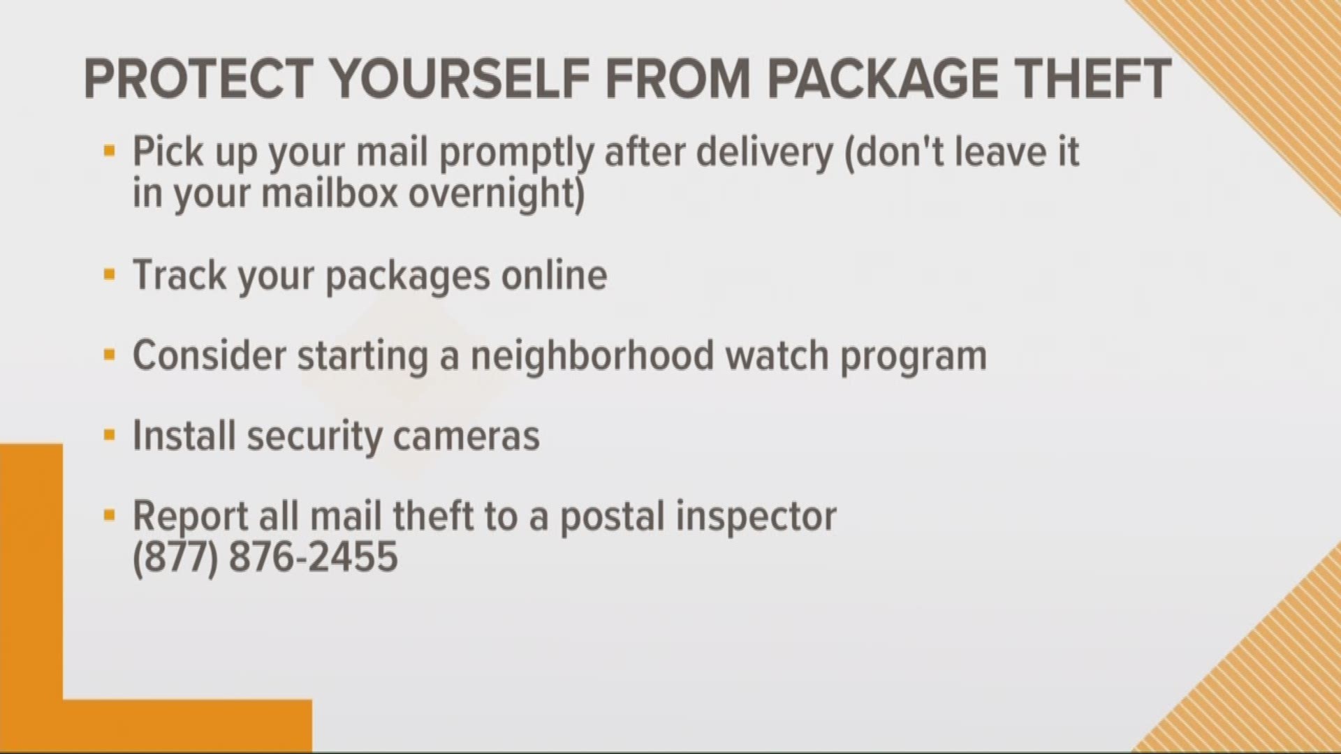 Carlos and Ariane give viewers tips on how to protect their packages from theft.
