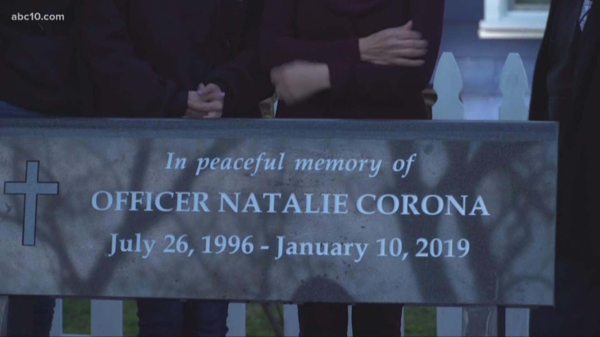 Davis Police Officer Natalie Corona was killed in the line of duty on Jan. 10, 2019. The police department unveiled a bench a year later to honor Corona's memory.