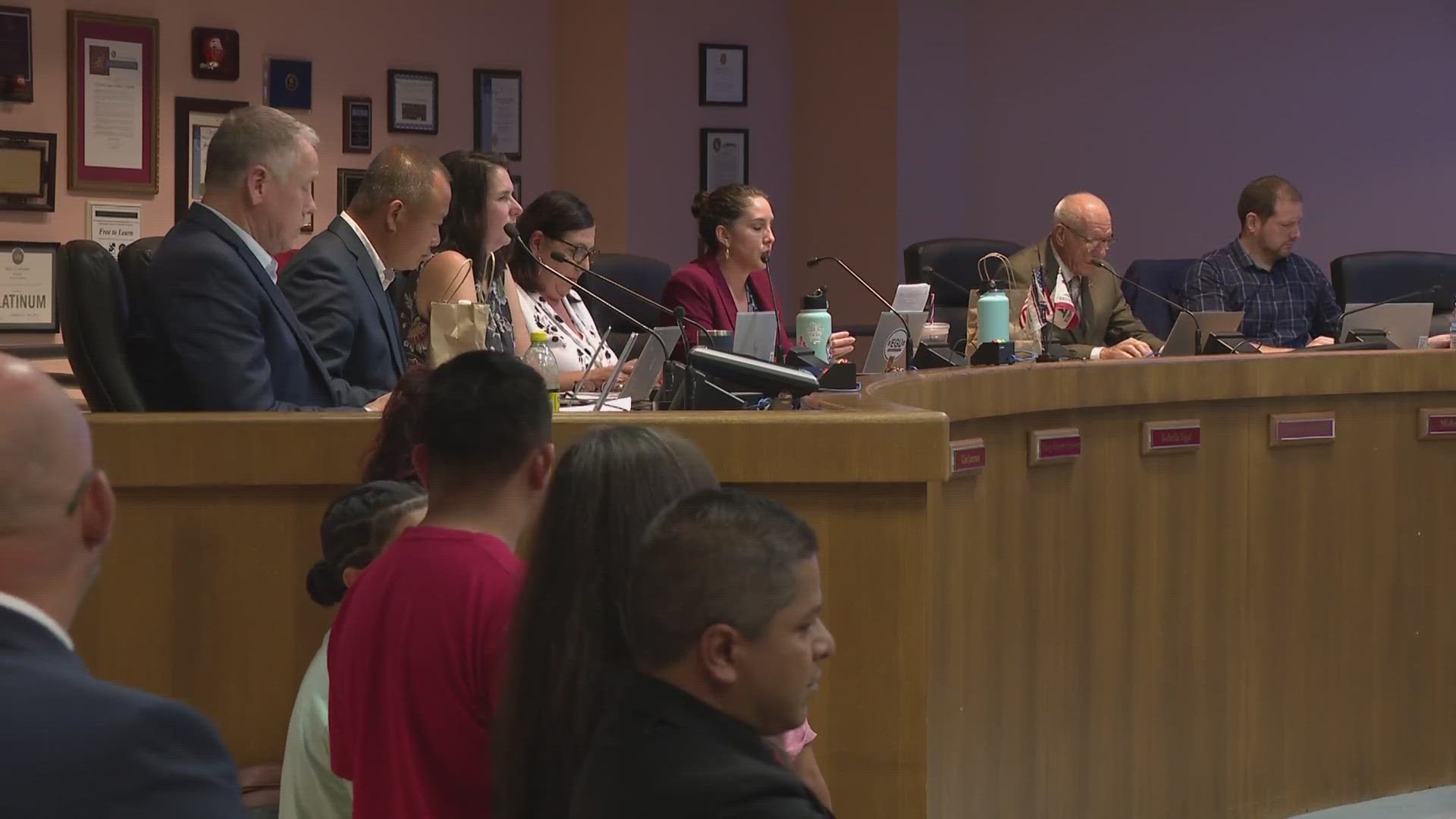People packed the district's Board of Education meeting to denounce books they say contain explicit material, calling for them to be banned from the libraries.