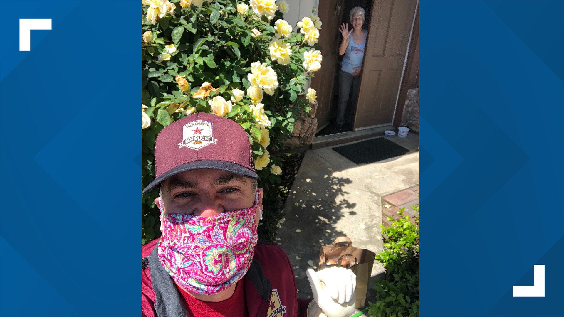 Sacramento Republic FC front office staff and players have been delivering the grocery bags to seniors' front steps all week