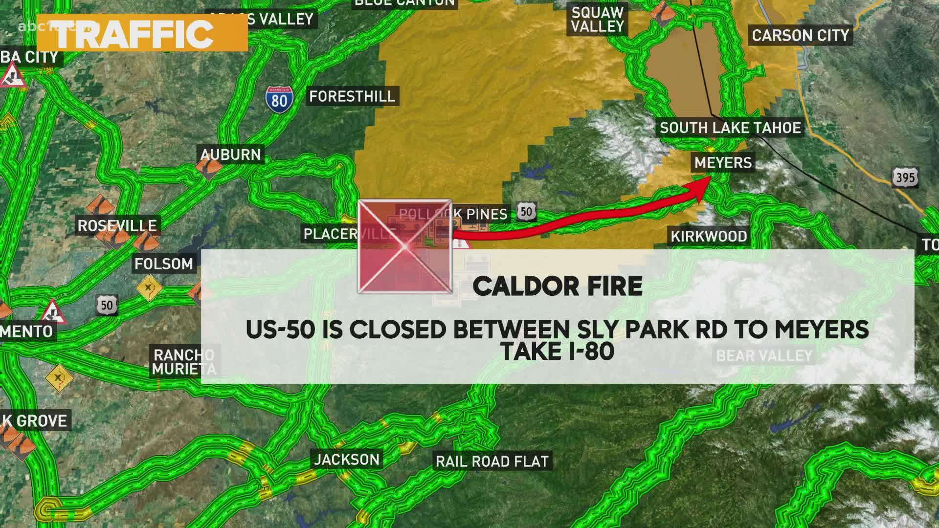 Hwy. 50 has been shut down from Sly Park to Myers. When it'll reopen is to be determined.