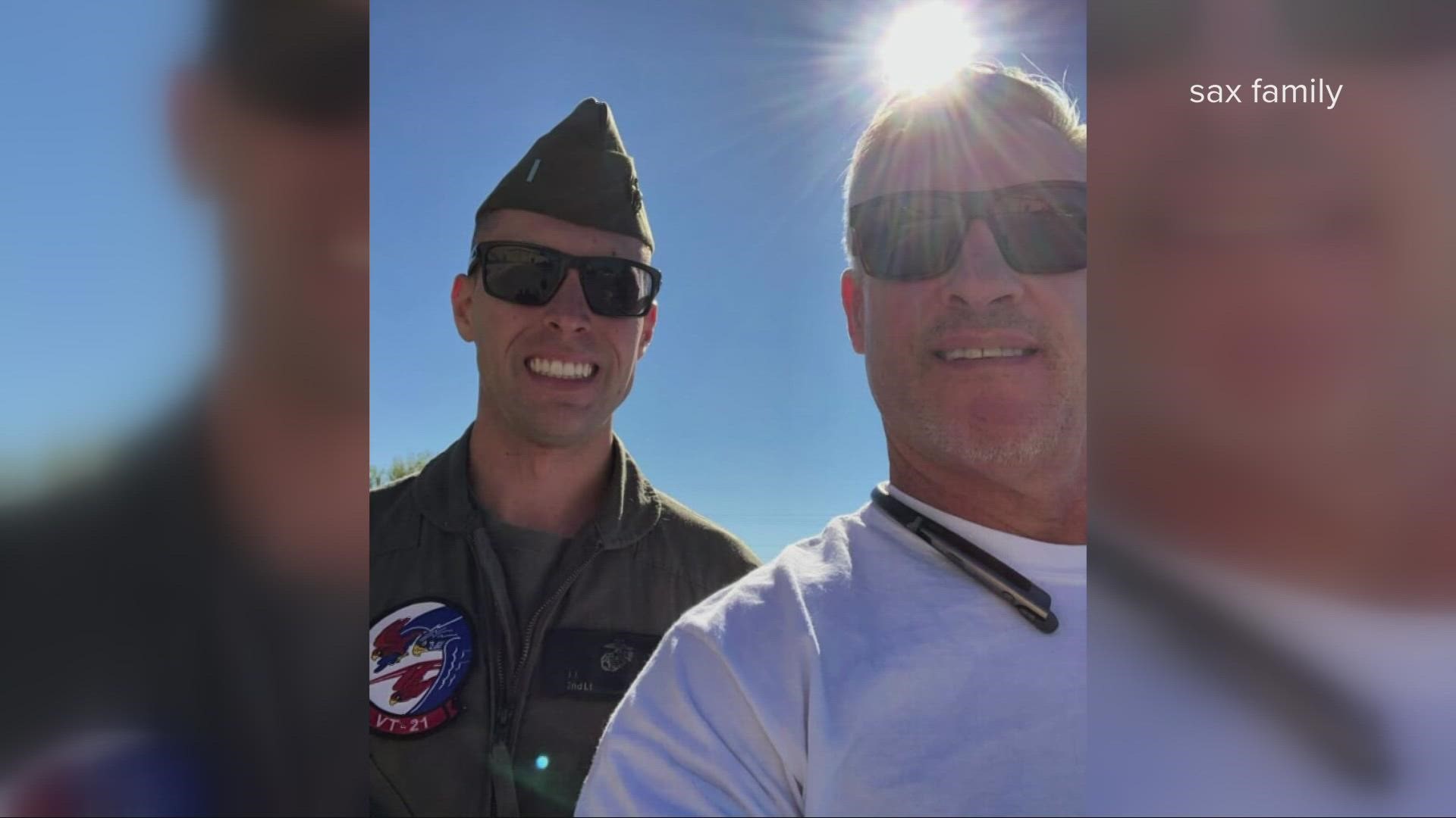 U.S. Marine Captain John Sax, 33 of Placer County, was identified as one of the victims of an Osprey tiltrotor aircraft that crashed in a California desert Wednesday