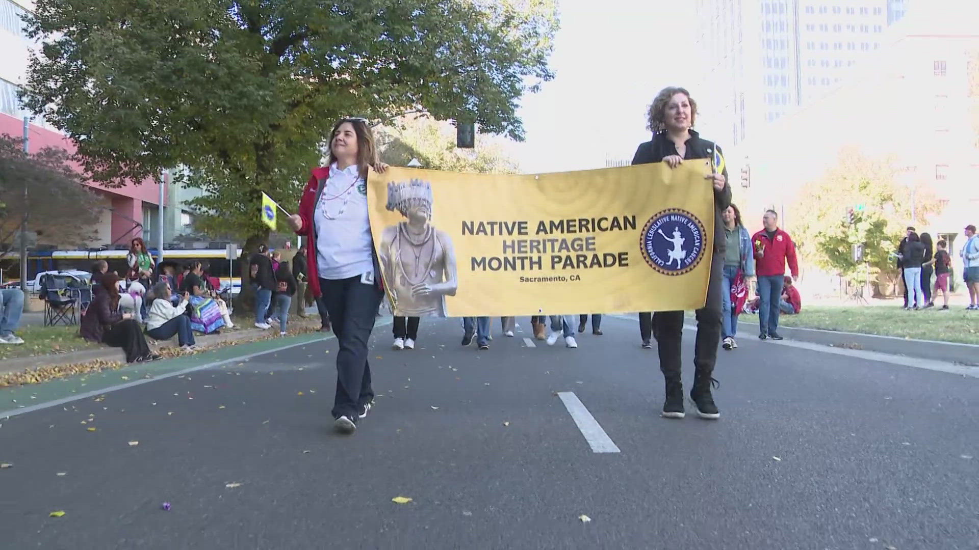 Part of the celebration for California’s Inaugural Native American Heritage Month was a parade Saturday through the Capitol Mall in downtown Sacramento.