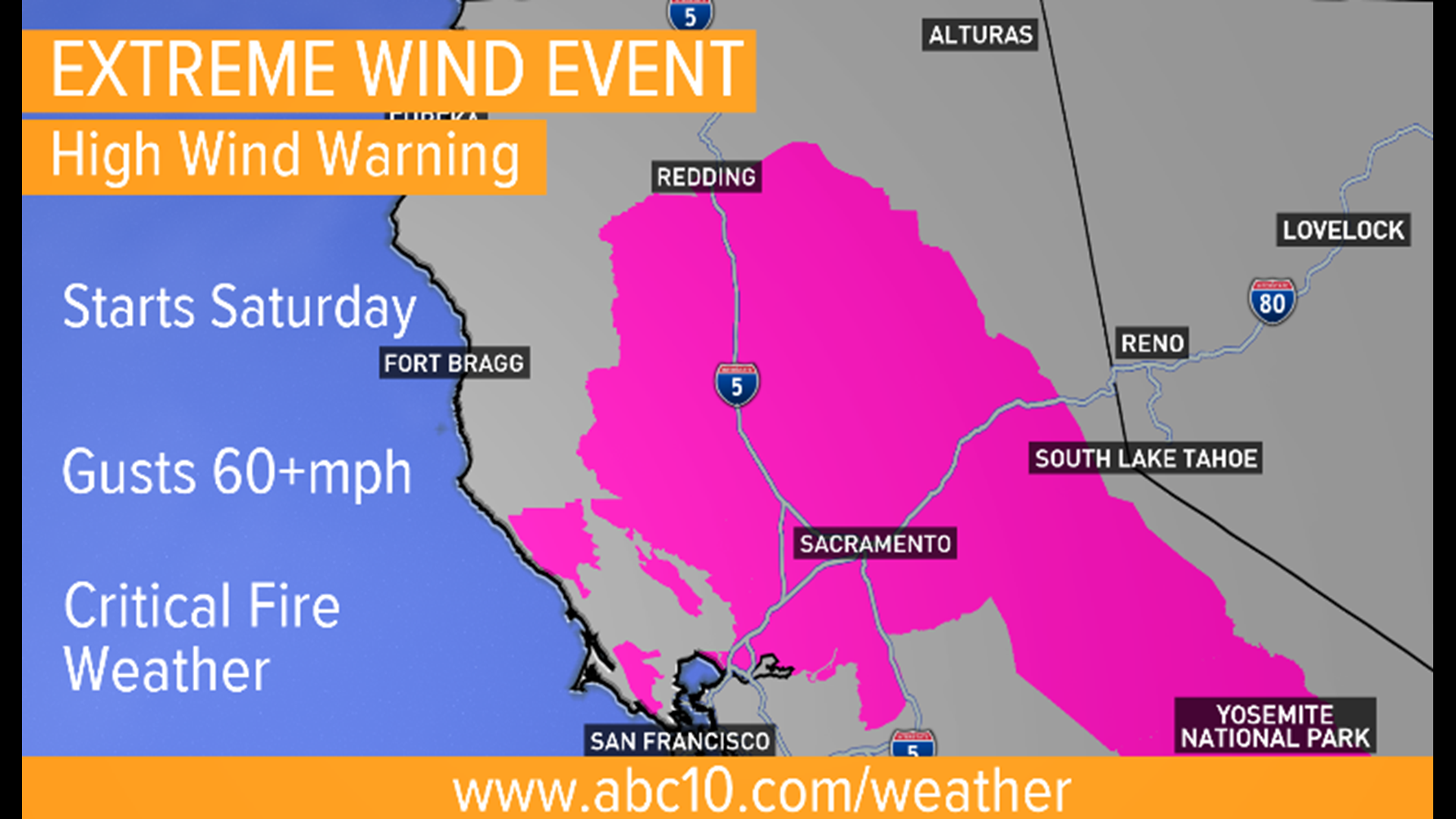 High winds remain in the forecast overnight.  Winds will begin to diminish early Monday morning.  The Red Flag Warning is in effect til 11am Monday.
