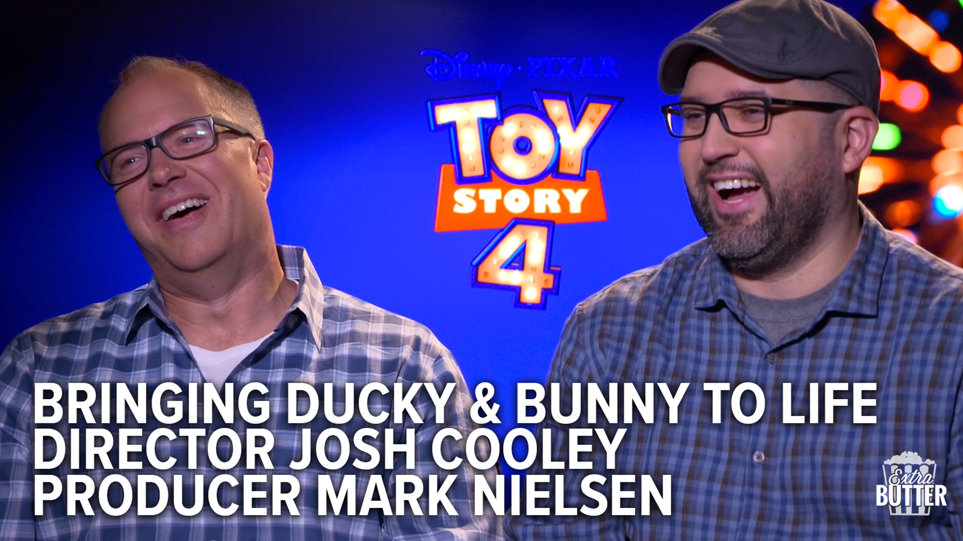 'Toy Story 4' director Josh Cooley and producer Mark Nielsen talk about creating the new characters Ducky and Bunny and taking over the 'Toy Story' franchise.