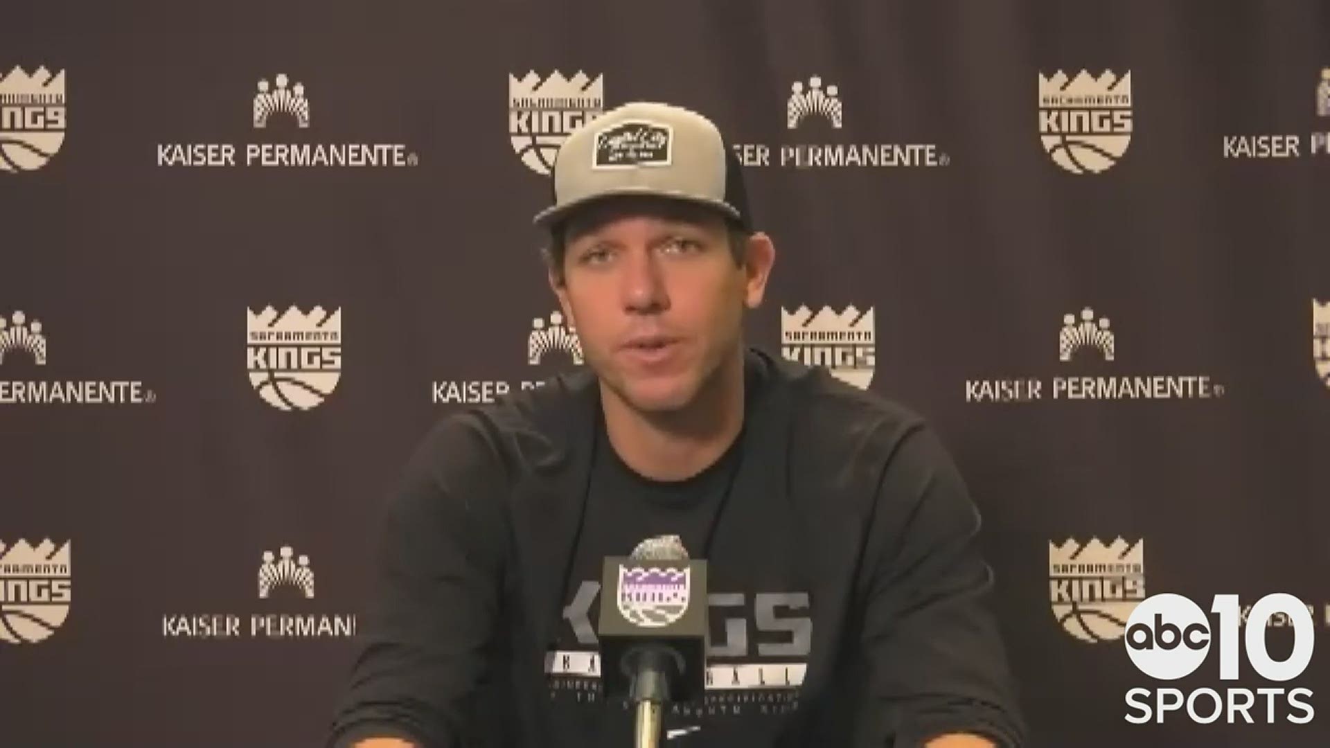 Sacramento Kings coach Luke Walton talks about De'Aaron Fox being out due to COVID-19 health and safety protocols and being out the next 10-14 days.