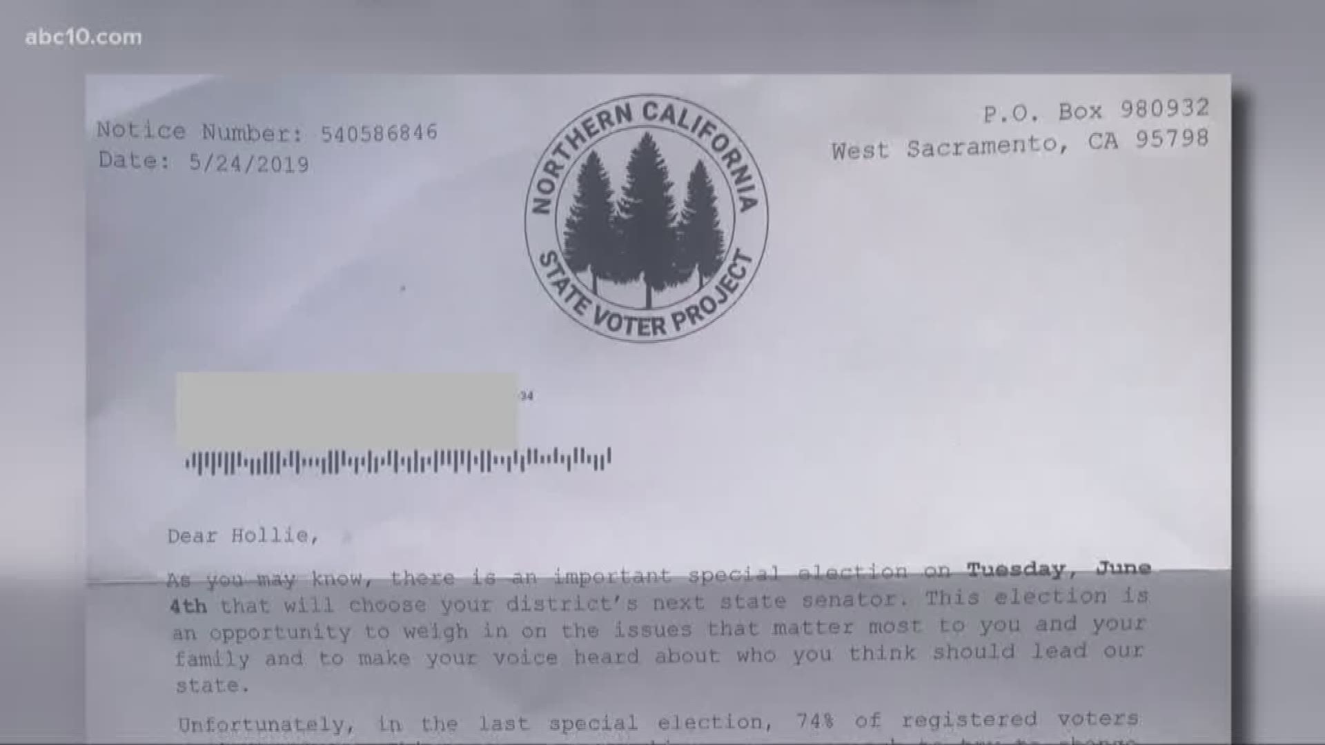 The California Secretary of State’s office is looking into mysterious letters being mailed to voters ahead of the June 4 special election. Some residents feel the letters are “vote shaming” them. Even more puzzling, the letters, sent from a group calling themselves the “Northern California Voter Project” doesn’t seem to exist at all.