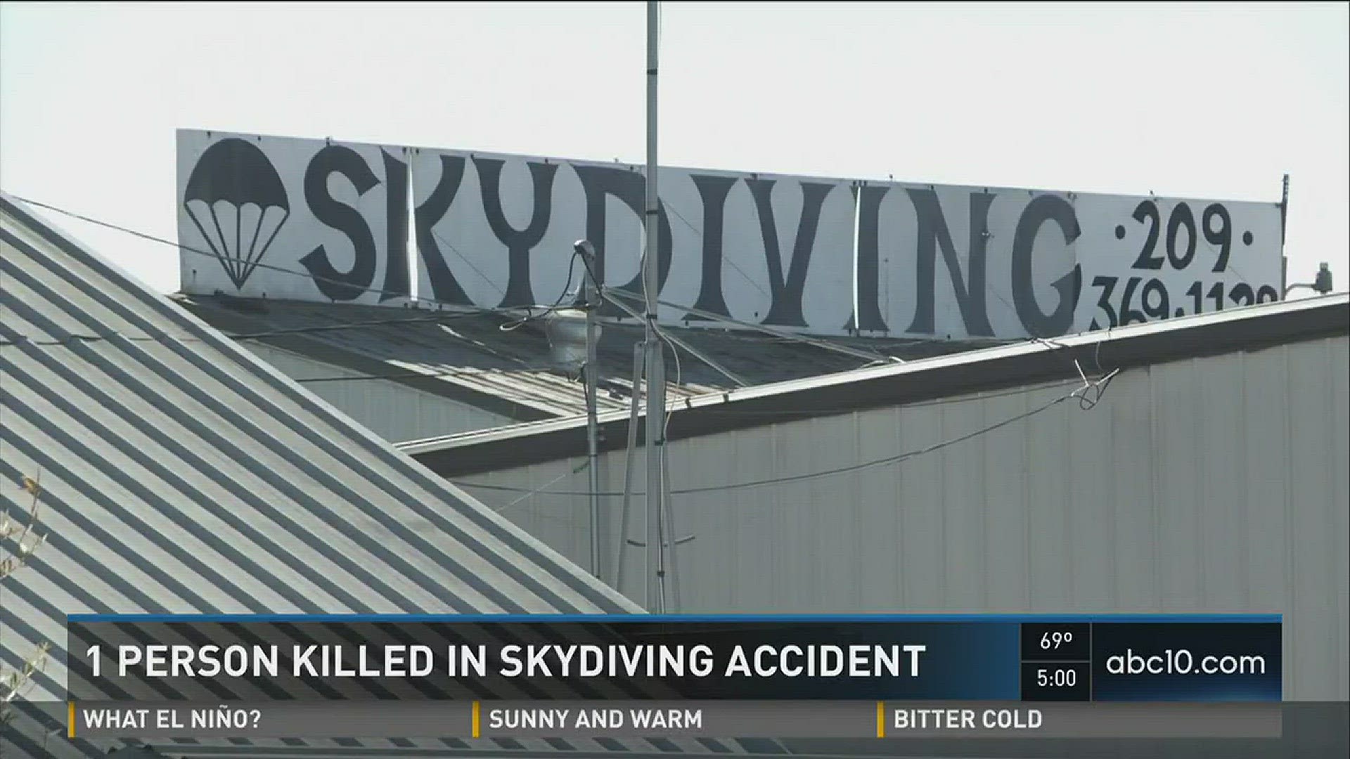 One person died skydiving in Lodi on Saturday.