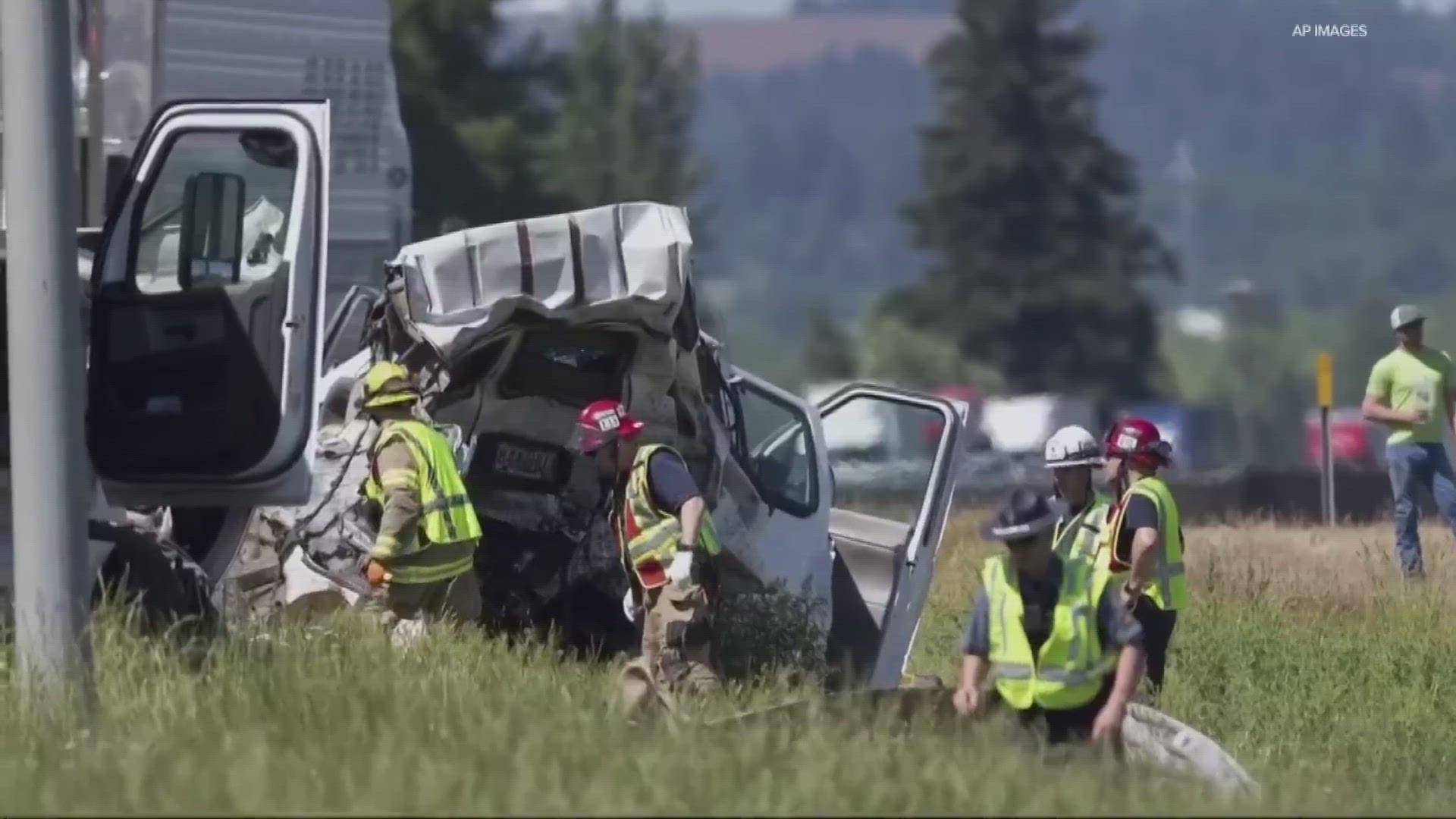 The crash killed 7 and injured 4. One of the truck drivers, identified as a North Highlands man, was arrested on multiple charges.