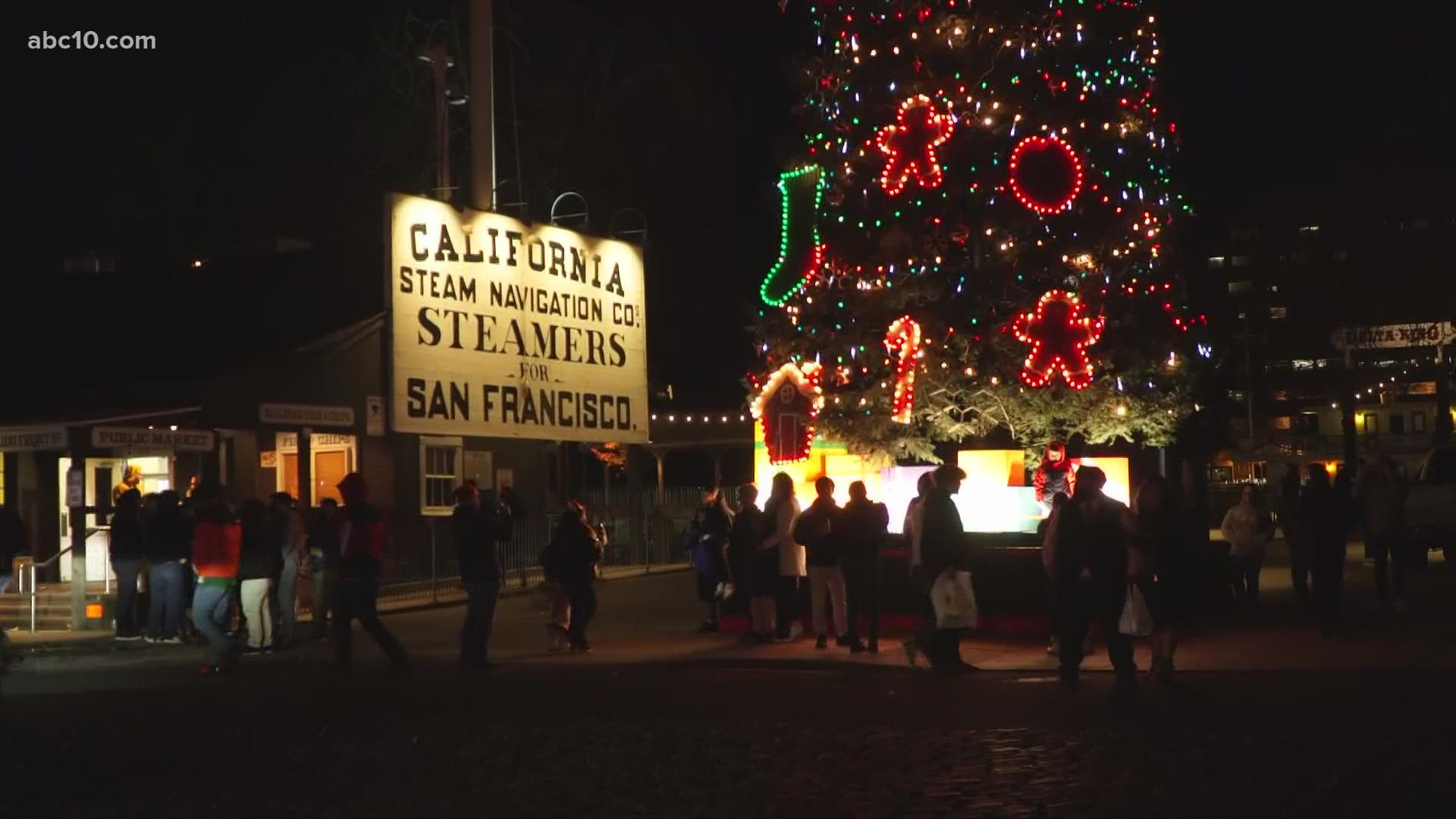 ABC10 asked how people are reflecting on the past year as they enjoyed the lights of Old Sacramento.