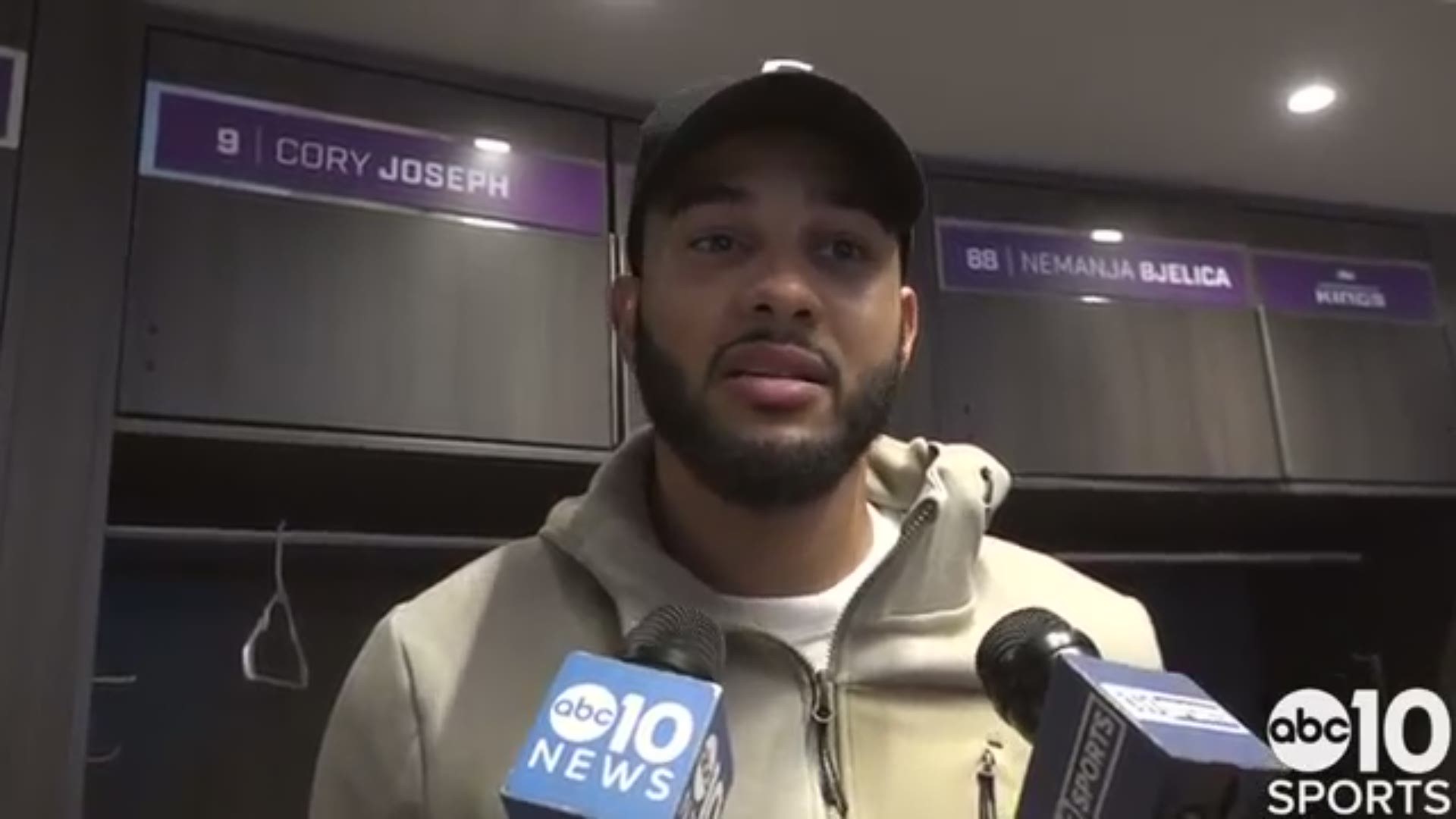 Cory Joseph talks to the media following Tuesday's Kings win over the Portland Trail Blazers about the defensive effort, facing Damian Lillard,  in the start.